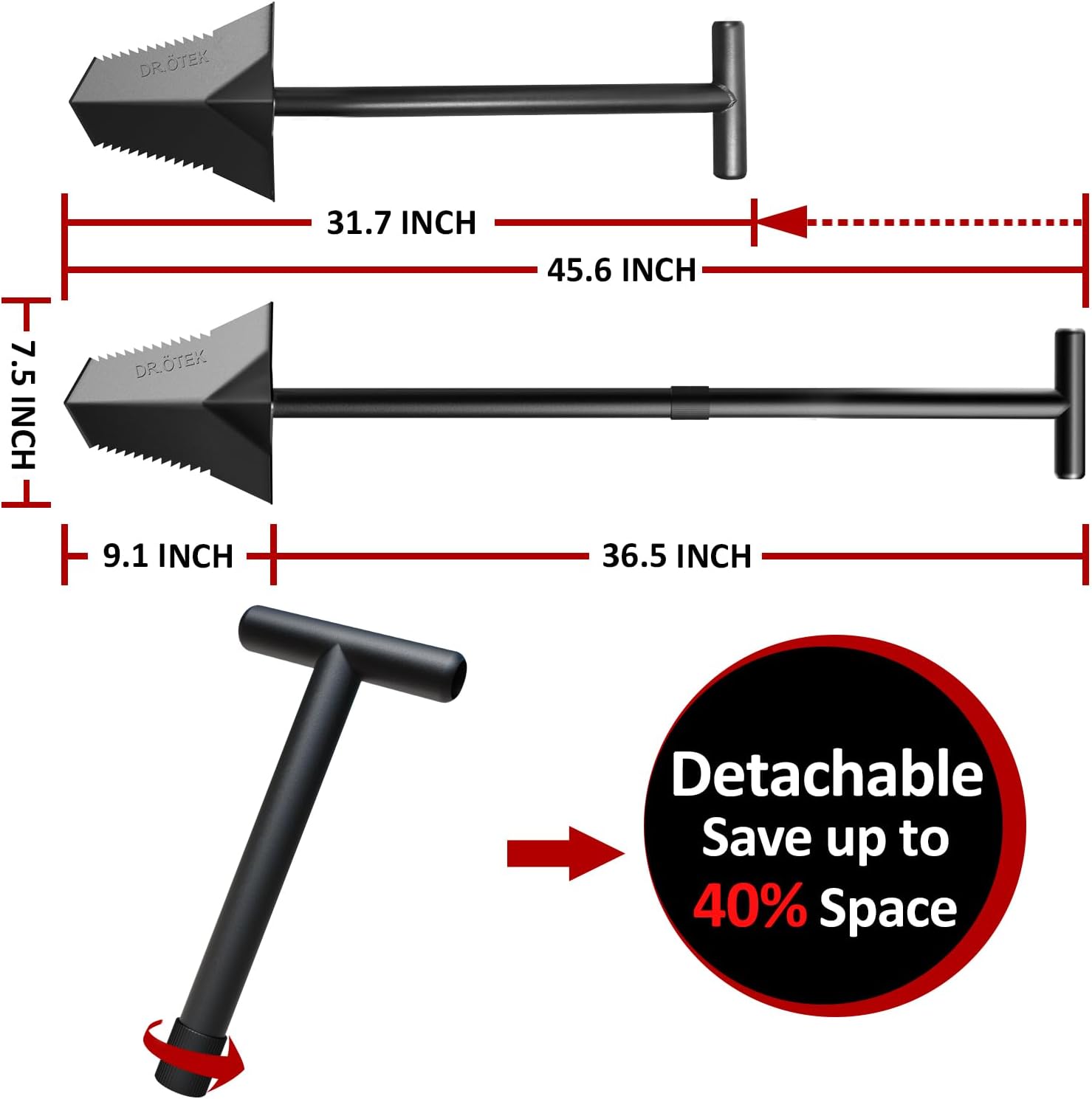 Dr.ötek Pala da Giardino Resistente con Manico a T - immagine 5