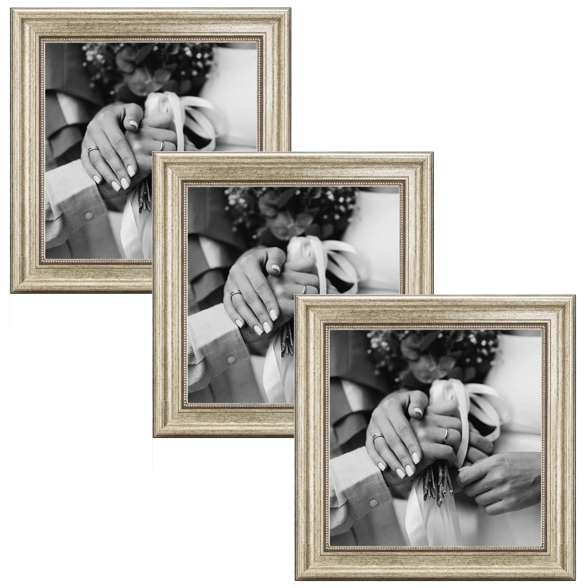 Cabbel Cornice Portafoto 30x30 cm Argento - Set da 3