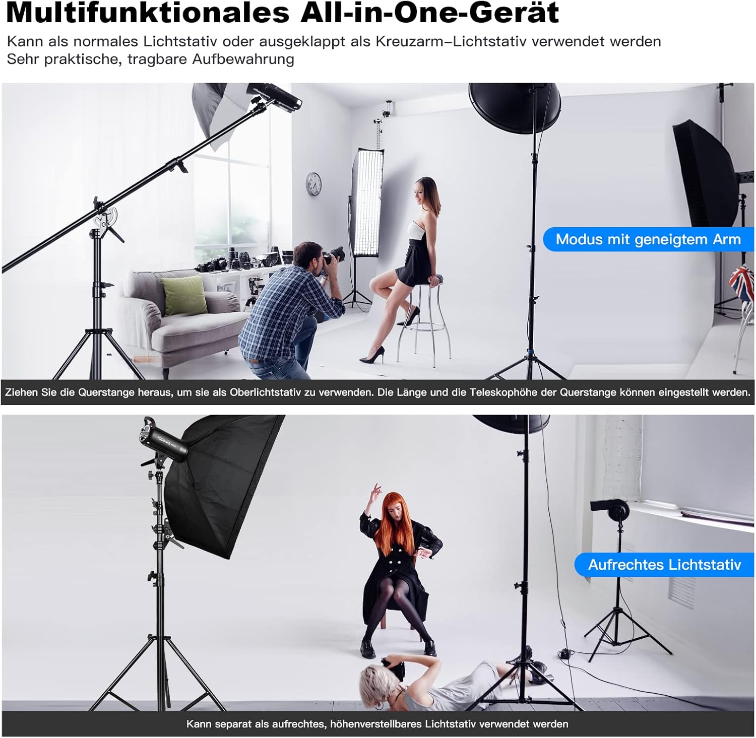 soonpho Stativo Fotografico 400cm con Boom Arm 190cm - immagine 2