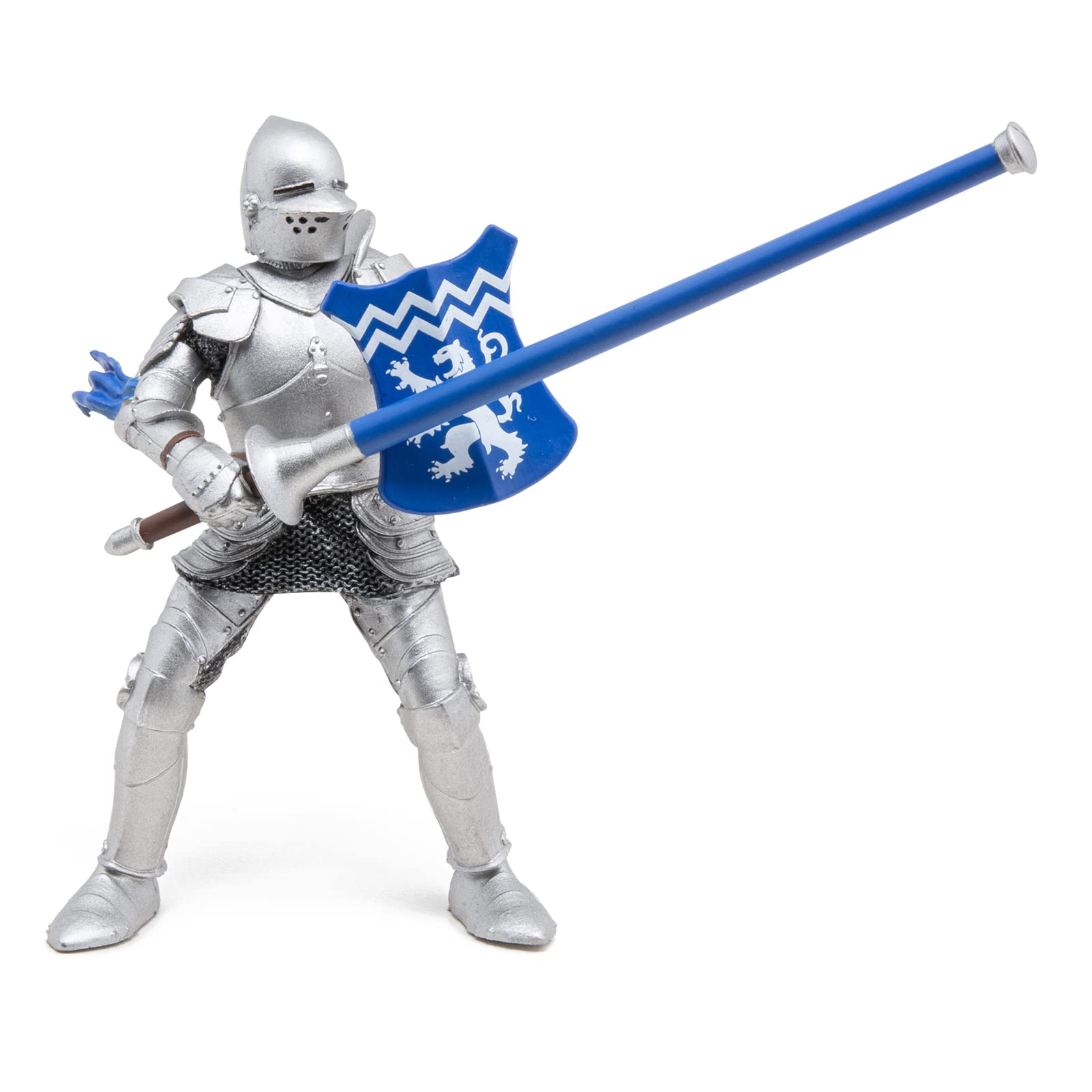 Papo - Statuetta Cavaliere Leone con Lancia Realistica - 3 Anni + - Collezione Fantastico & Medievale - Gioco Creativo Cavaliere Fantastico - Idea Regalo Giocattolo Bambina Bambino