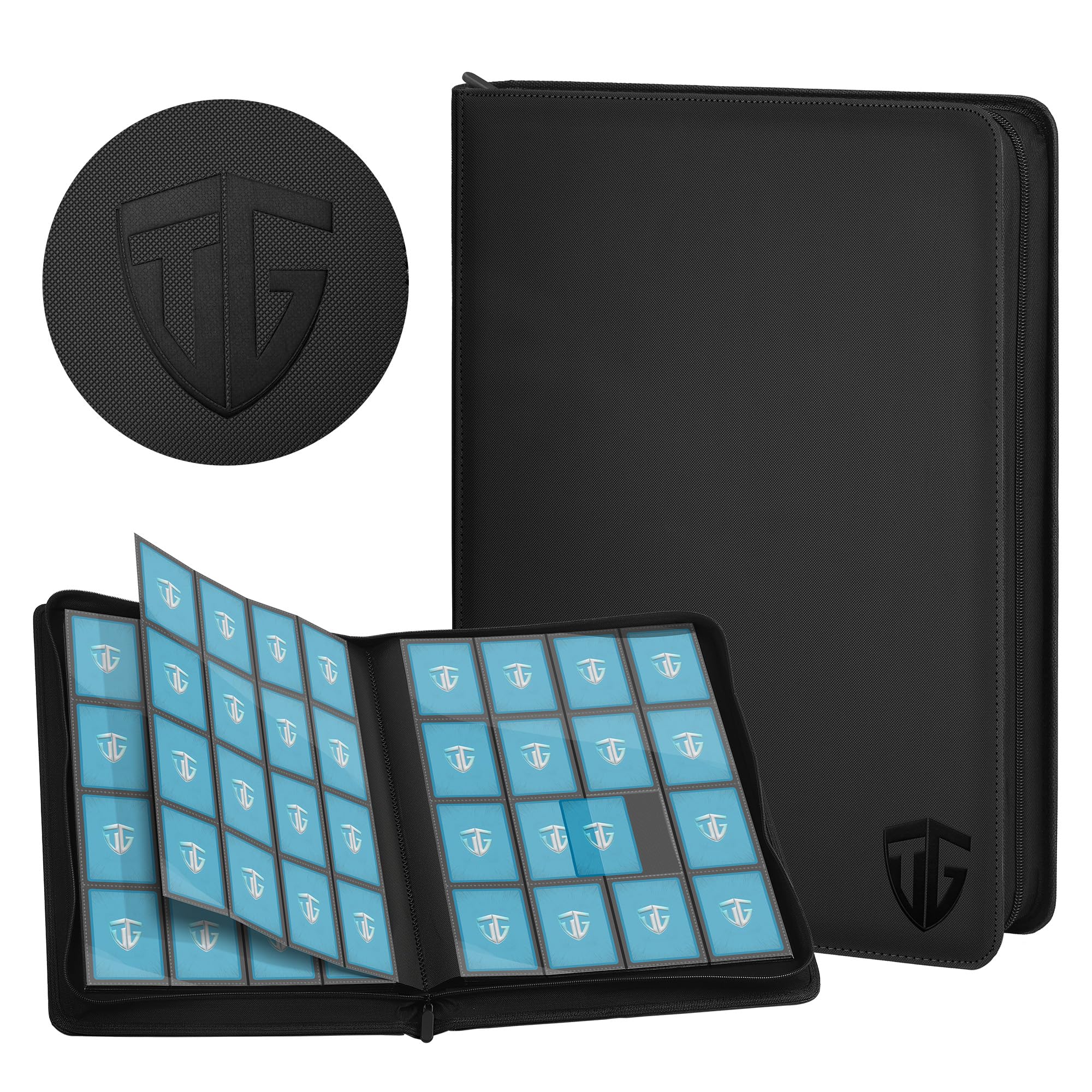 Tcguard Album 16 Scomparti per Carte da Collezione, Nero
