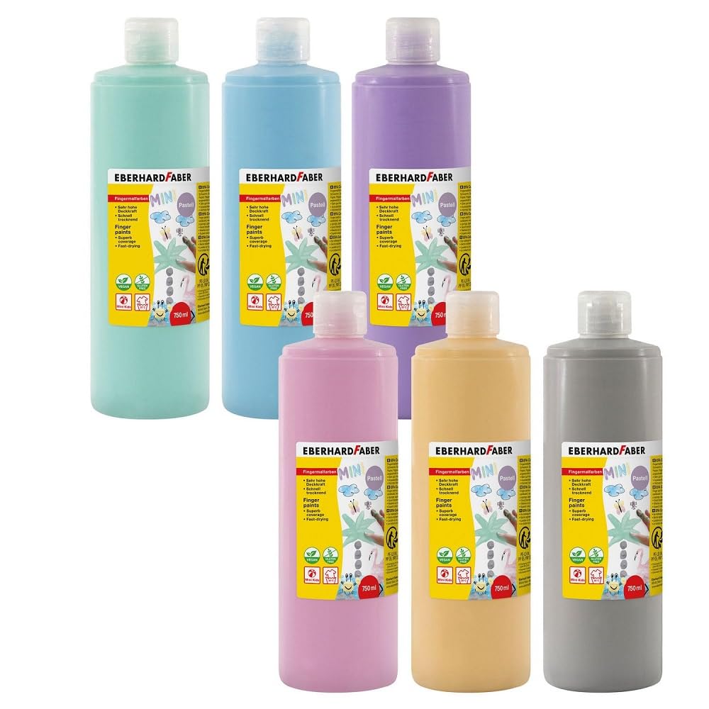 Eberhard Faber 578906 - Colori a Dita EFA Color 6x750ml