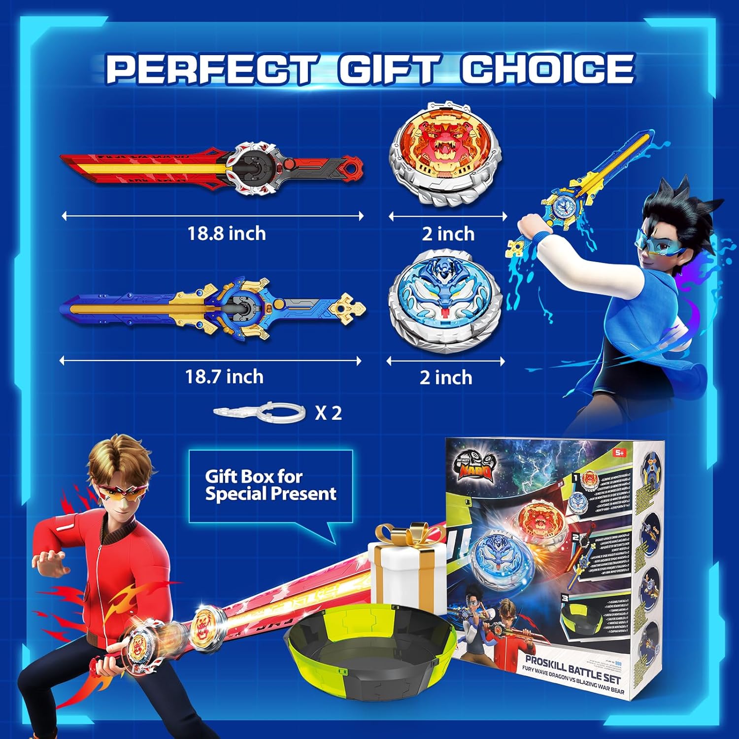 INFINITO NADO Giocattoli Trottola in Metallo 2pcs - immagine 6