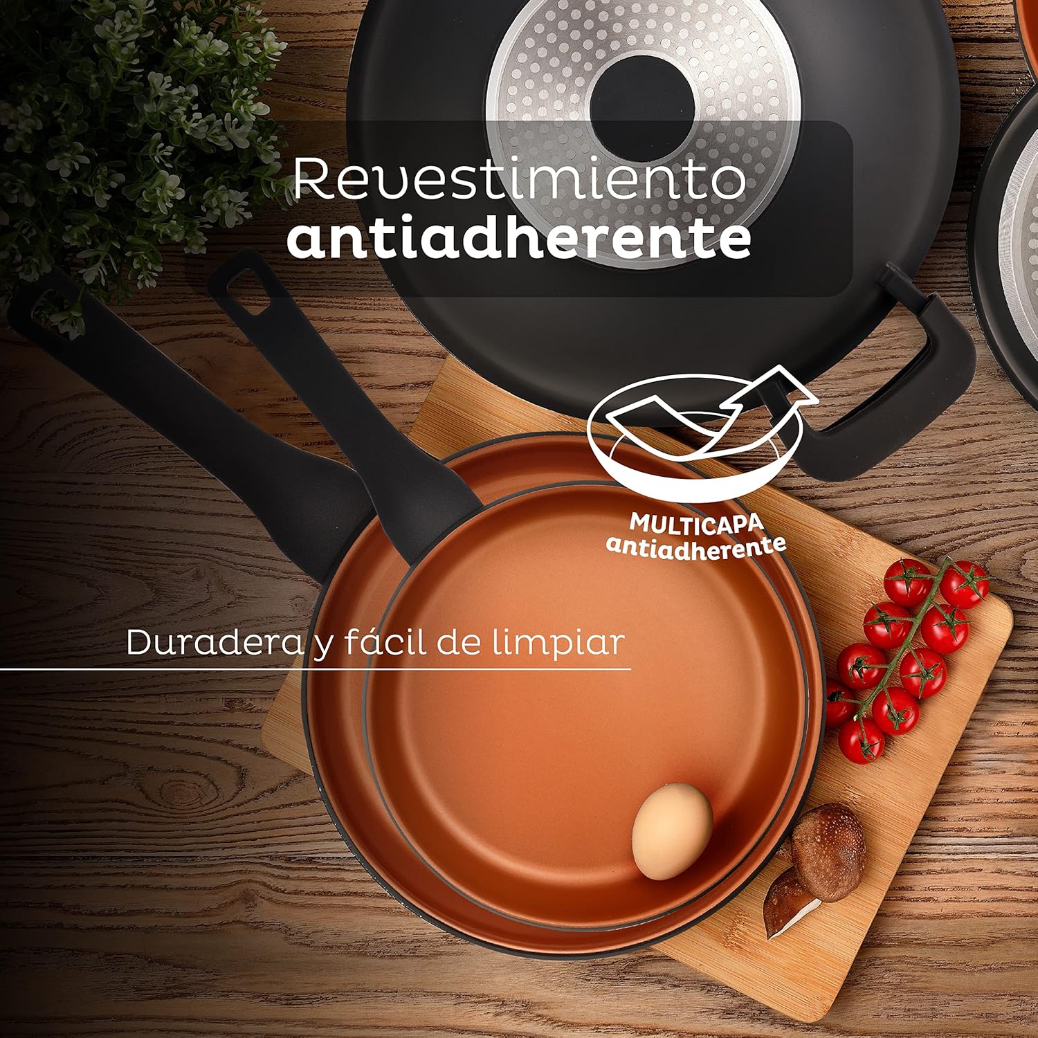 San Ignacio Bronze - Set 2 Padelle Alluminio Pressofuso - immagine 4