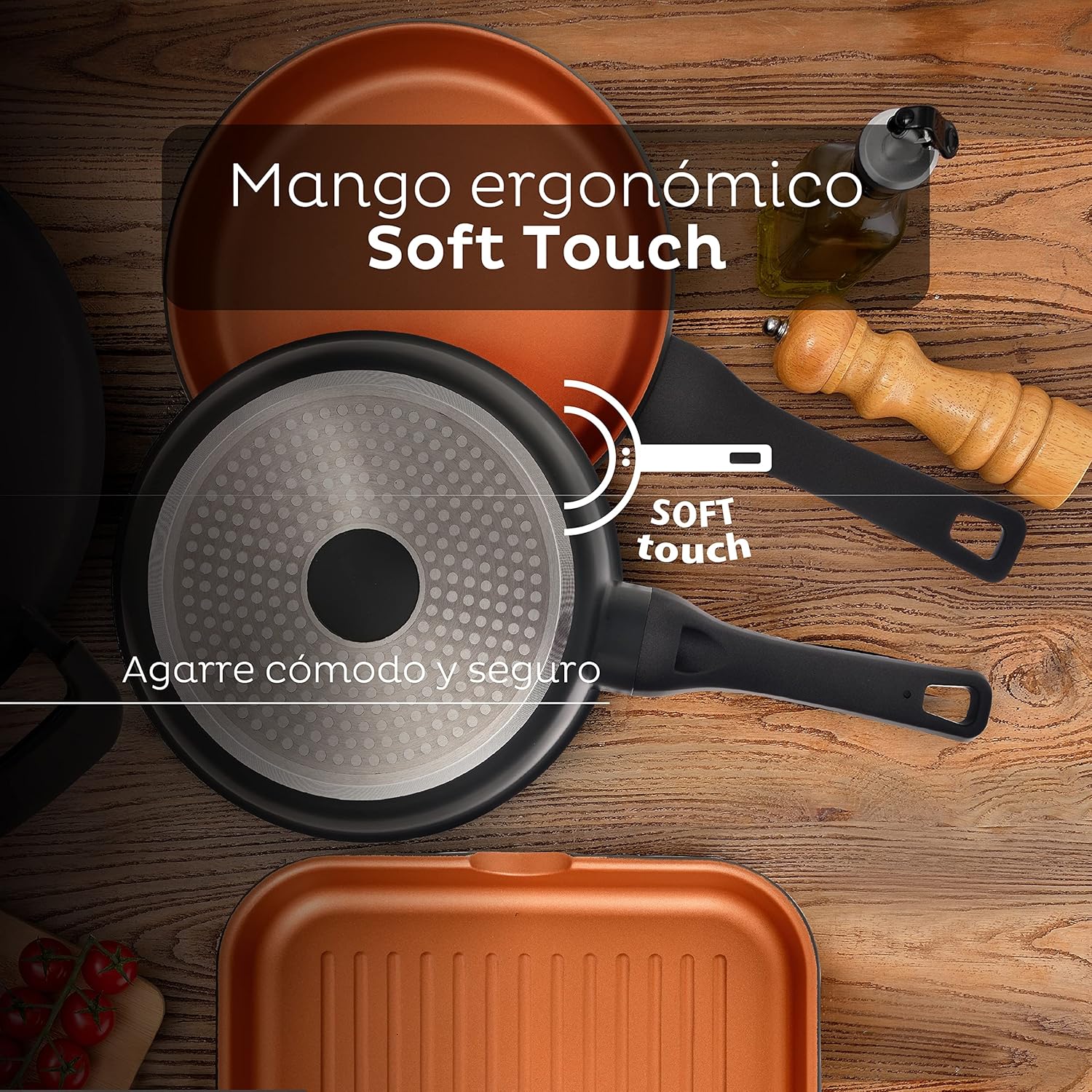 San Ignacio Bronze - Set 2 Padelle Alluminio Pressofuso - immagine 5