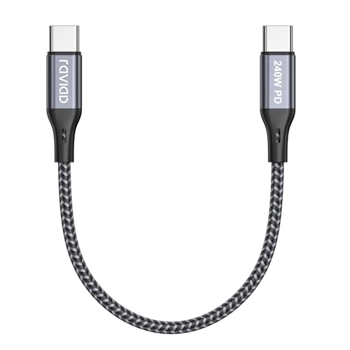 Raviad Cavo USB Type-C Ricarica Rapida 240W 0.3M Corto