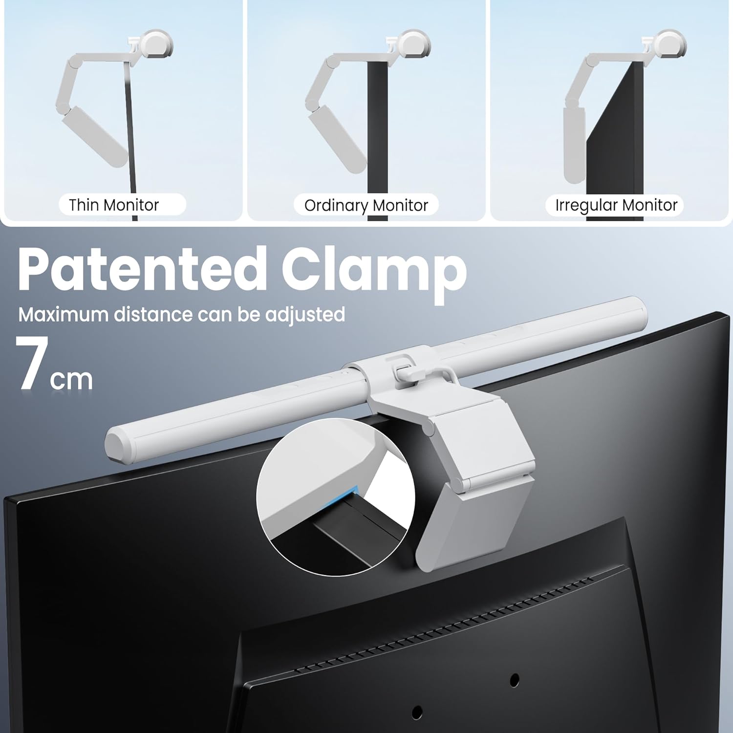 Quntis Lampada Schermo PC con Telecomando 40CM, Bianco - immagine 7