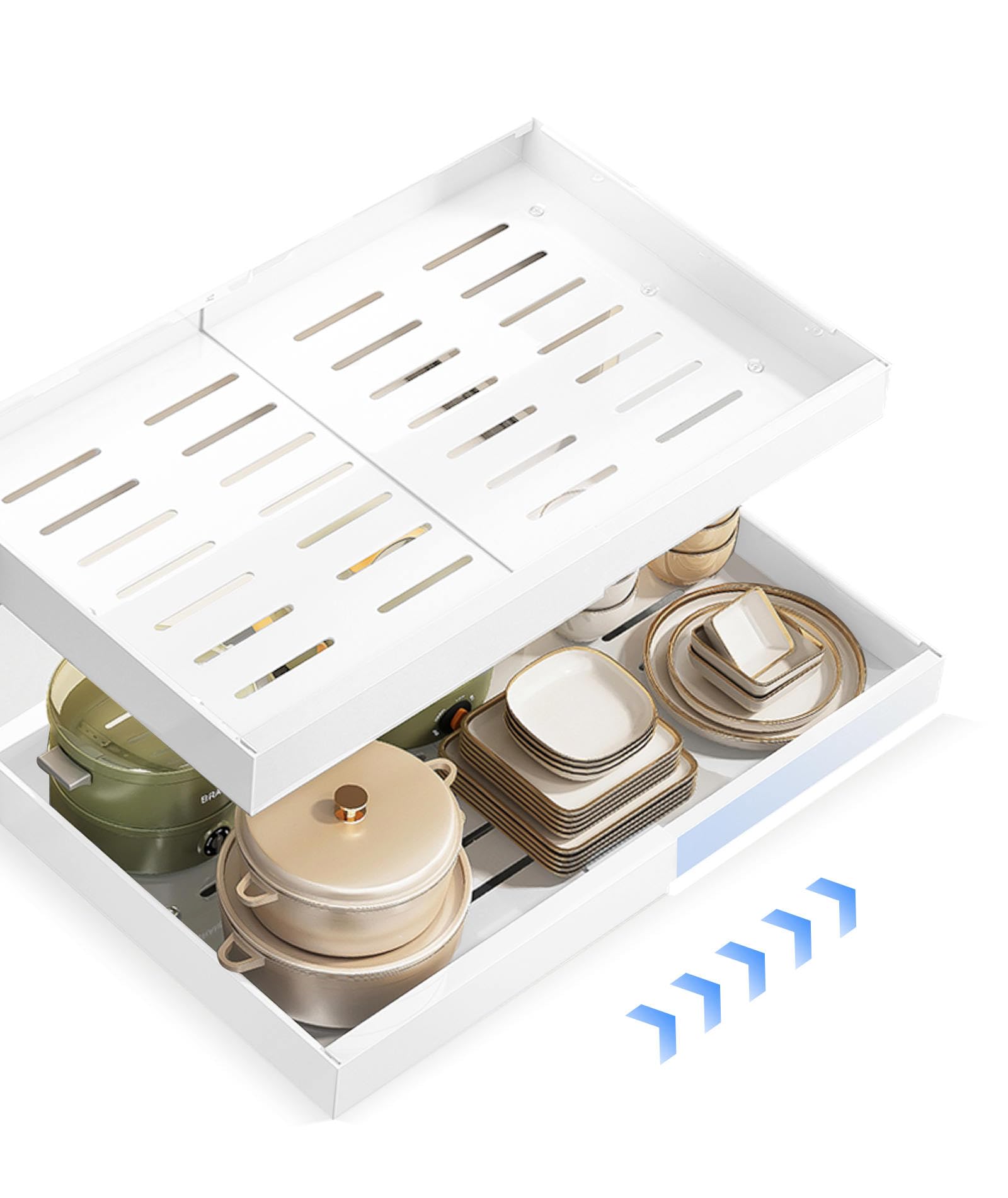 Cassetti Estraibili Cucina Espandibili 32-52x42x7cm (2 pezzi)