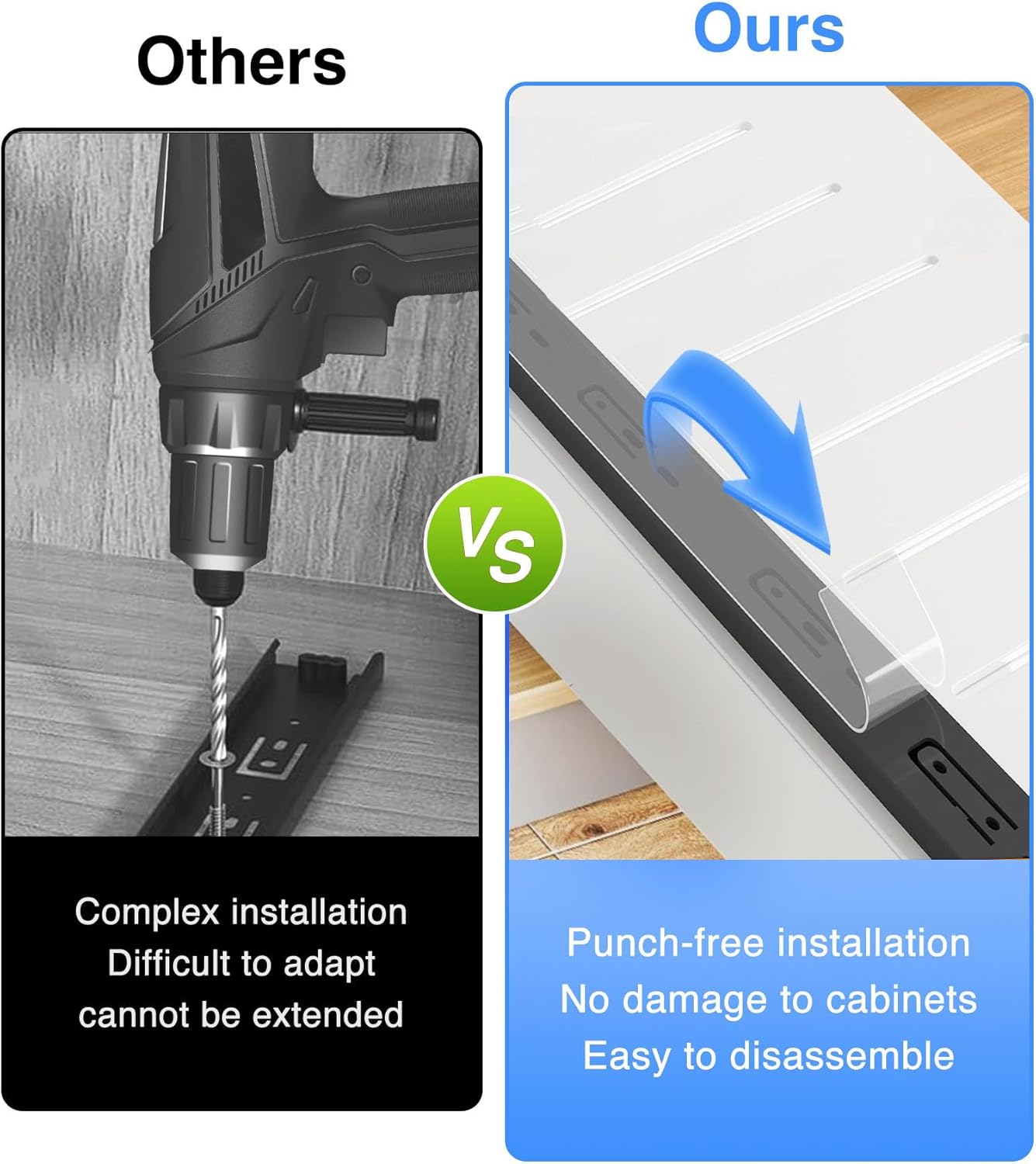 Cassetti Estraibili Cucina Espandibili 32-52x42x7cm (2 pezzi) - immagine 6