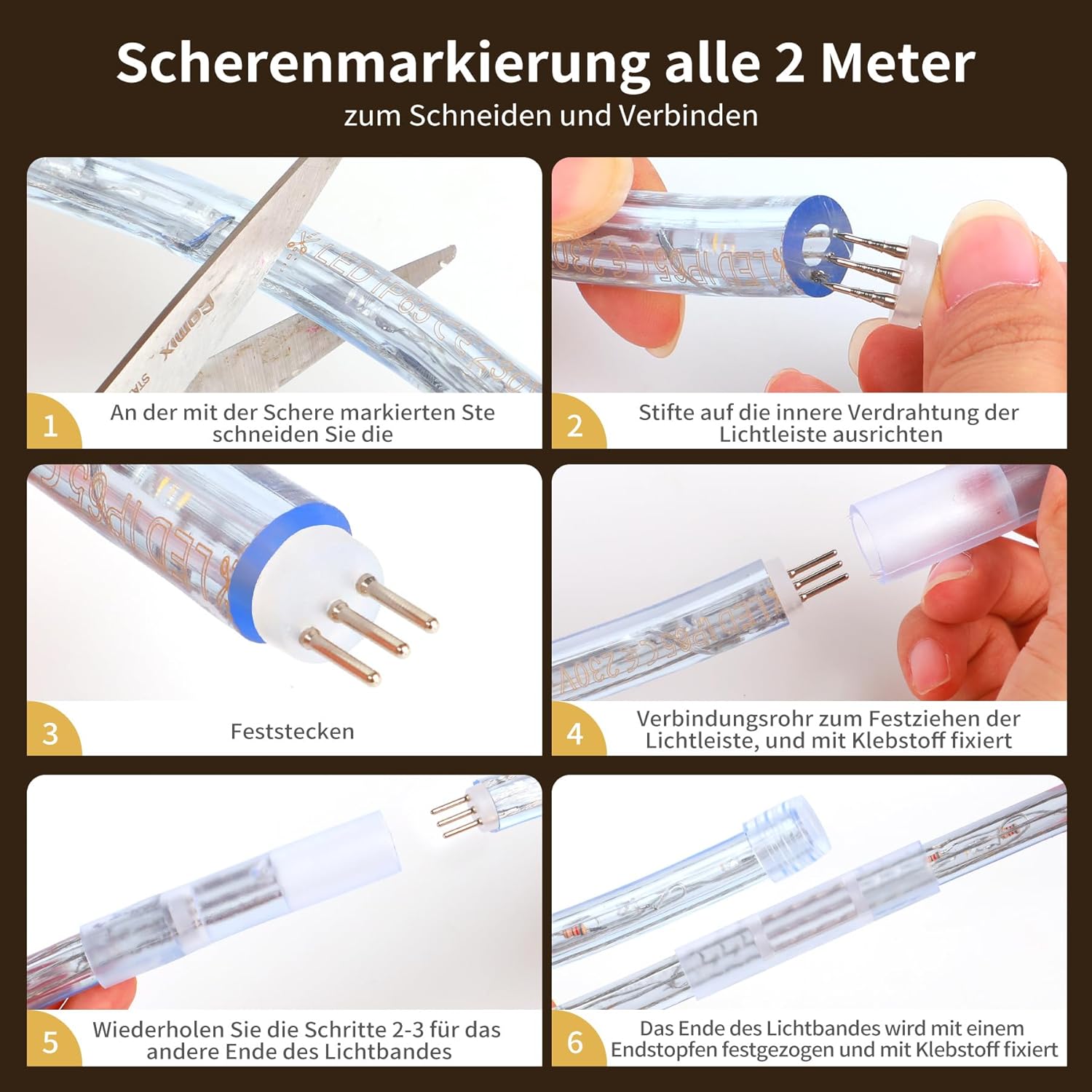 Tubo Luminoso LED 50m per Esterni 1800 LEDs - immagine 7