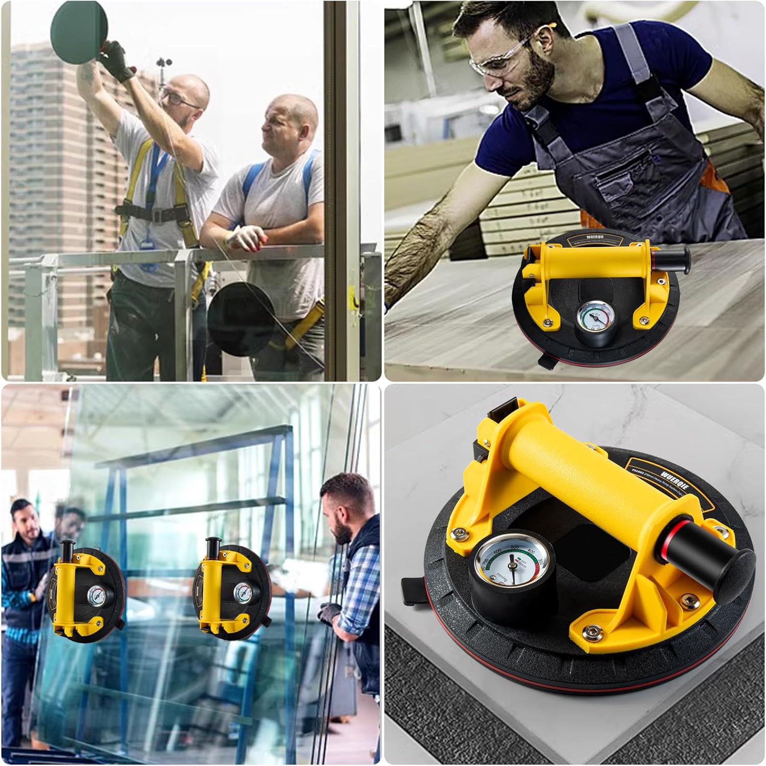 Set 2 Ventose di Sollevamento 8" con Manometro e Pompa - immagine 7