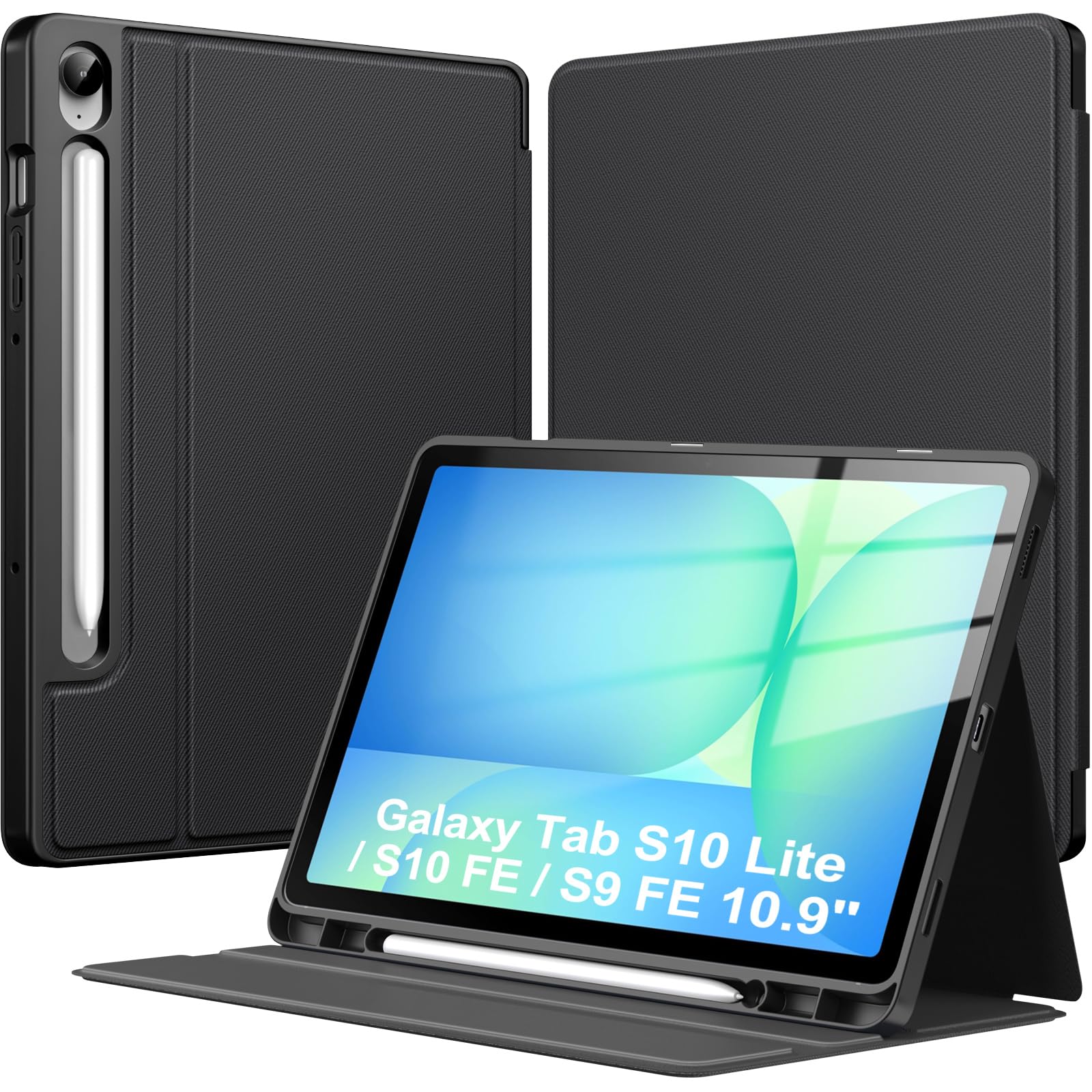 Timovo Cover per Samsung Galaxy Tab S10 Lite/S10 FE 10.9", Nero