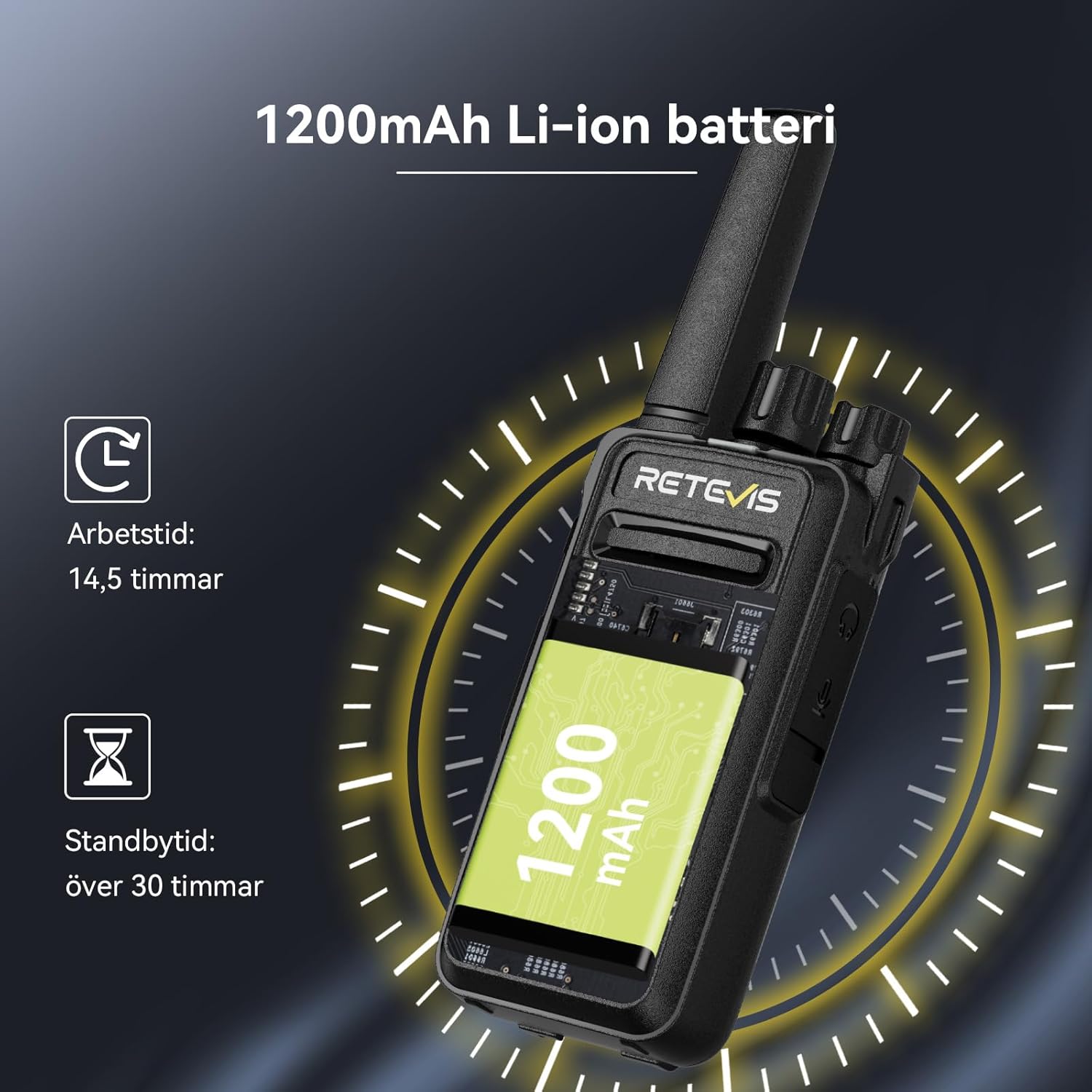 Retevis RT668B - Walkie Talkie PMR446 Ricaricabili (10 Pezzi), Nero - immagine 5