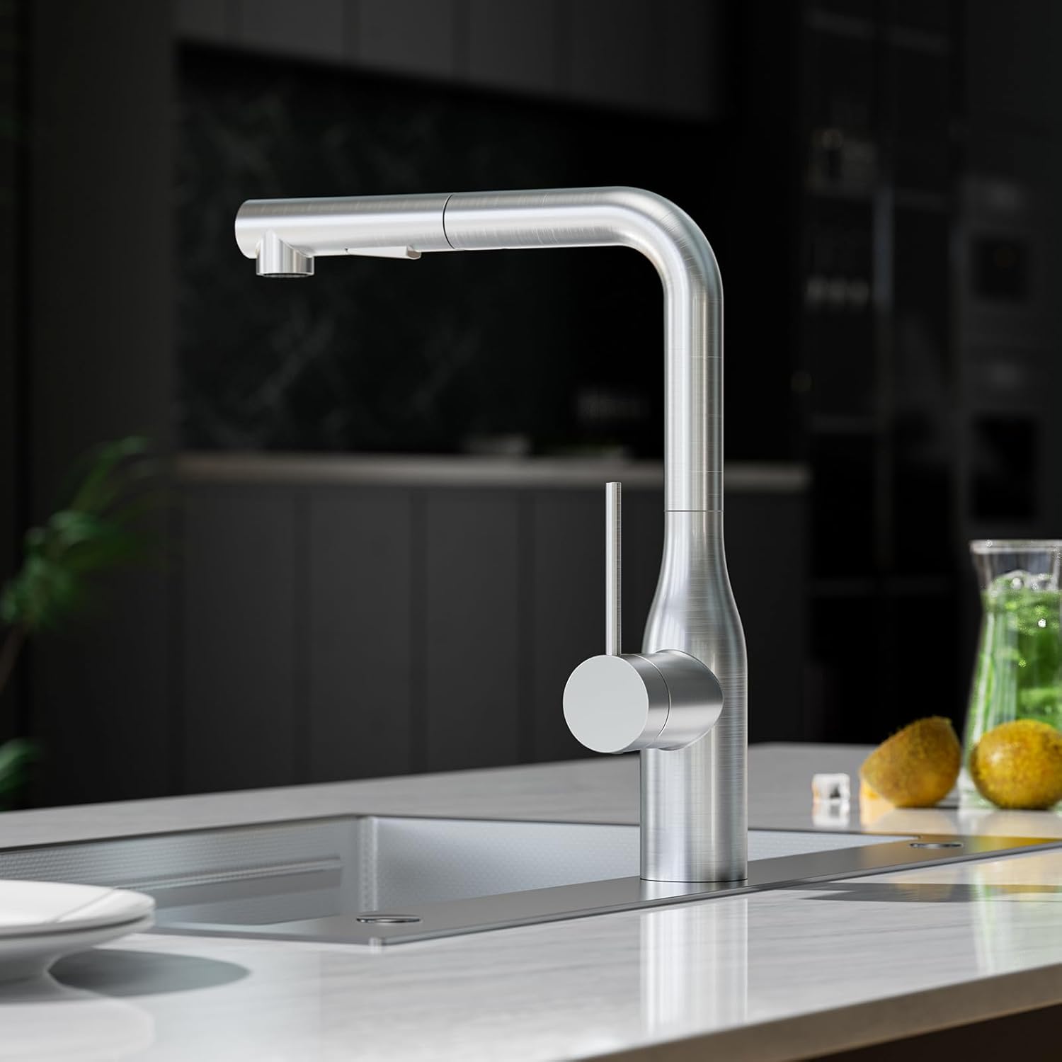 Cecipa Miscelatore da Cucina Estraibile Acciaio Inox