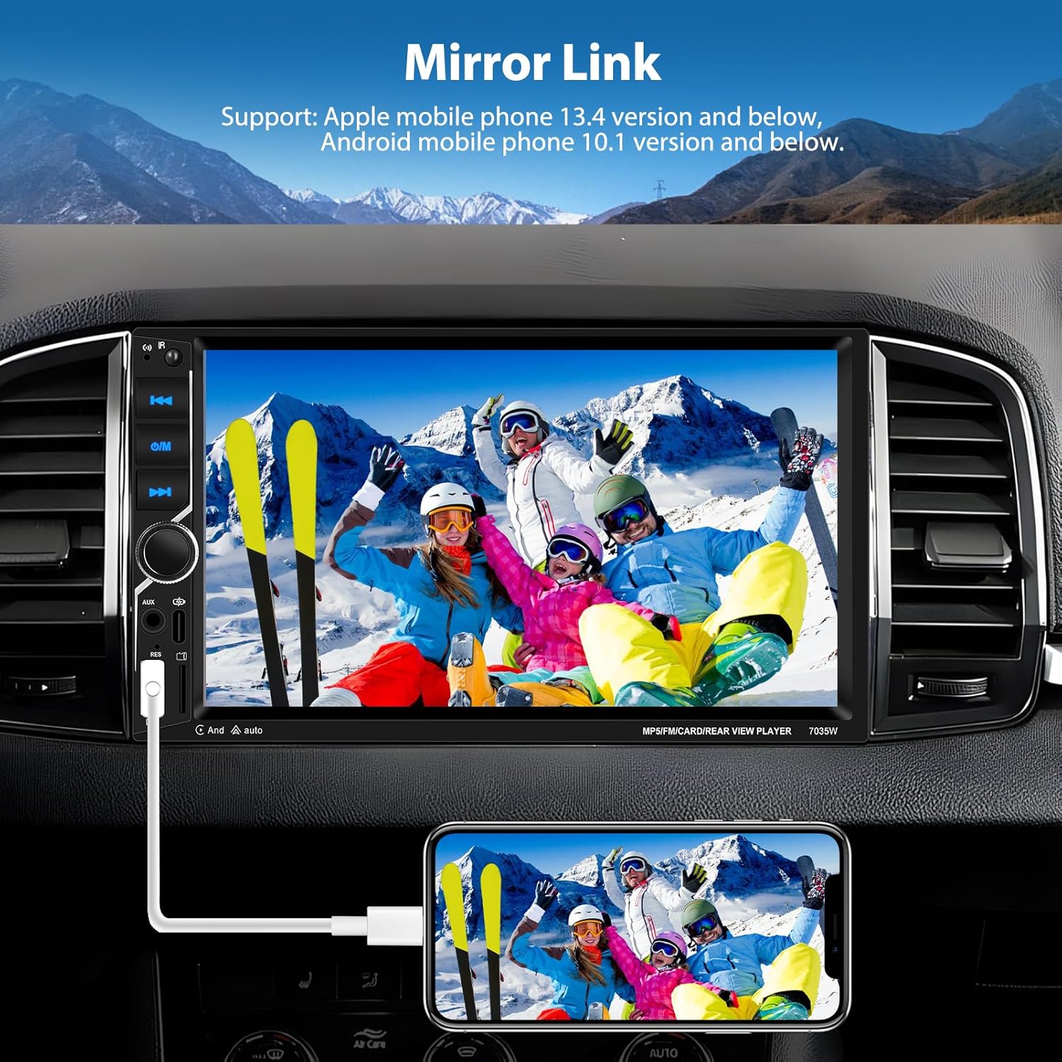 Autoradio Motorsi Wireless CarPlay Bluetooth 5.2 2 DIN - immagine 4