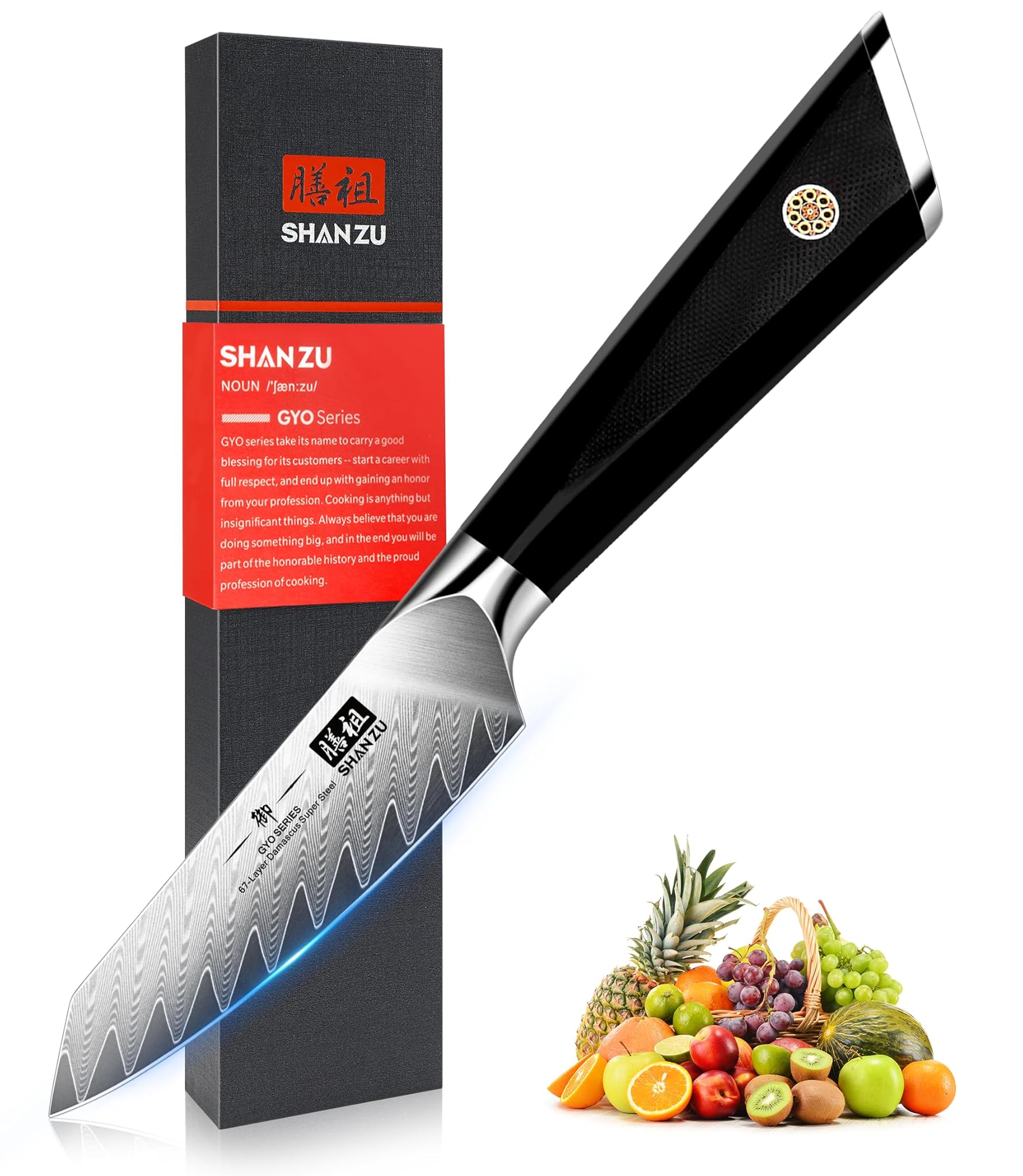 Shan Zu Coltello da Frutta Damasco 3,7" (9,5 cm)