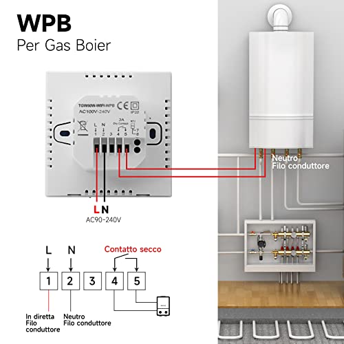 Beok Termostato Intelligente Wifi per Caldaia, Nero - immagine 2