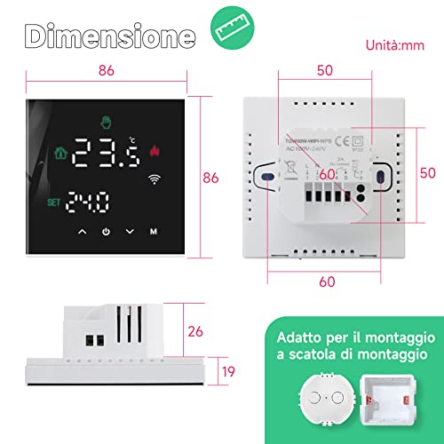 Beok Termostato Intelligente Wifi per Caldaia, Nero - immagine 3
