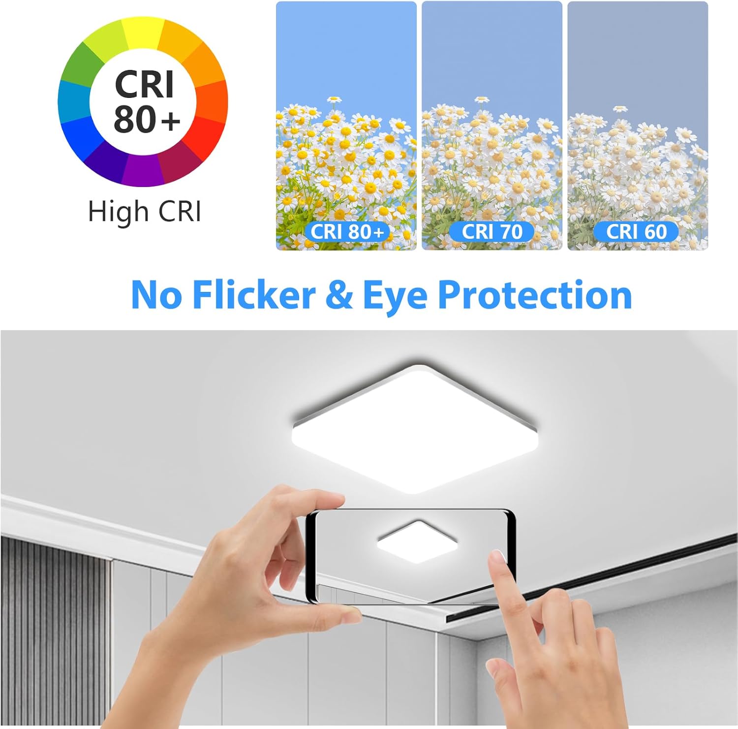 Plafoniera LED Soffitto Quadrata 20W 6500K 2000LM - immagine 4