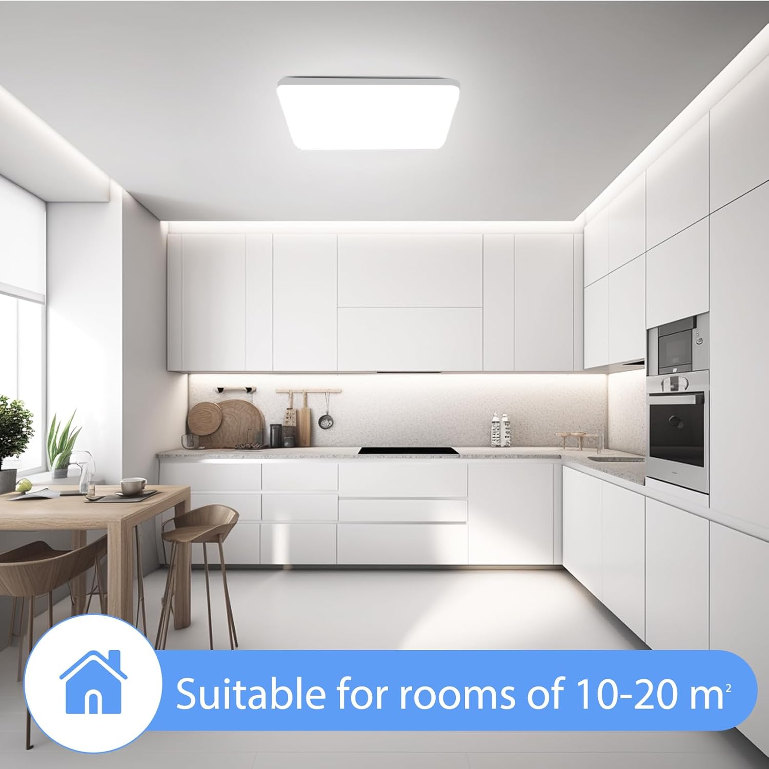 Plafoniera LED Soffitto Quadrata 20W 6500K 2000LM - immagine 6