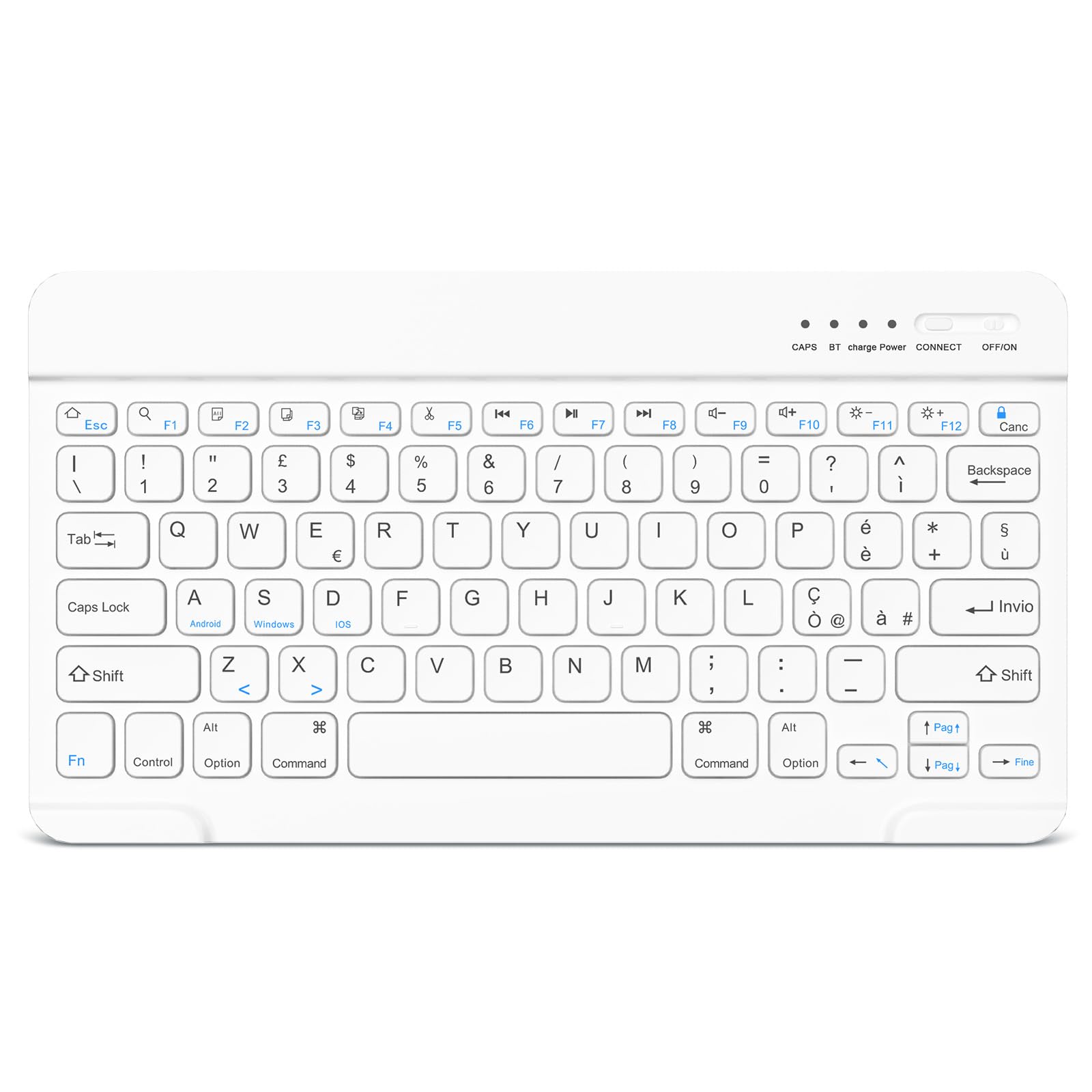 Hzd Tastiera Wireless Bluetooth Ricaricabile QWERTY