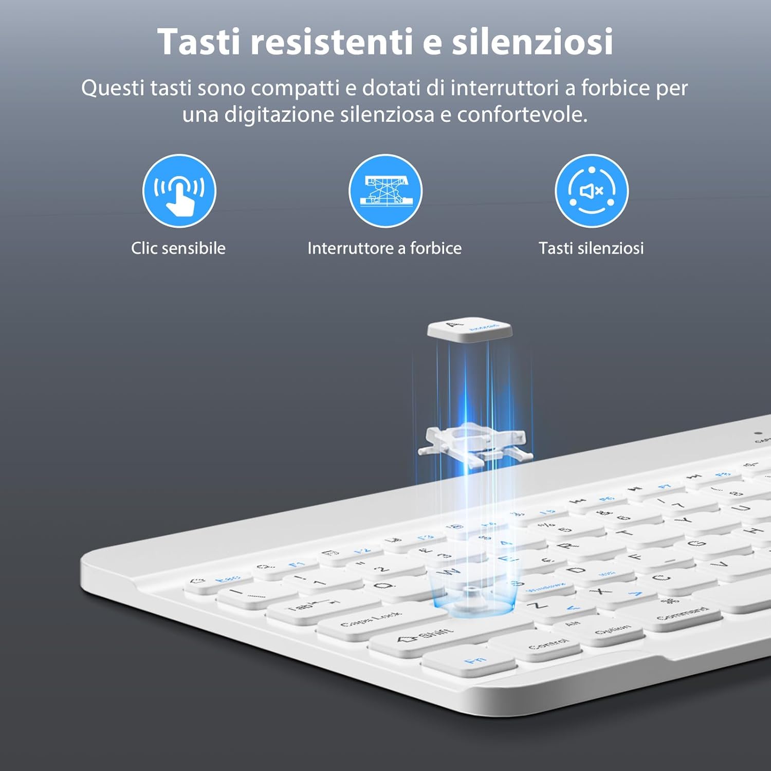 Hzd Tastiera Wireless Bluetooth Ricaricabile QWERTY - immagine 3