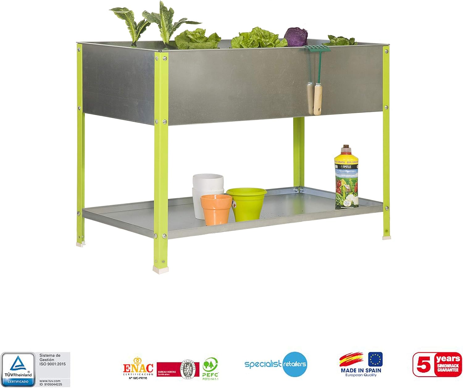 Simonrack G07100220290402 - Fioriera 100 L 850 x 900 x 400 mm, verde/zincato - immagine 8