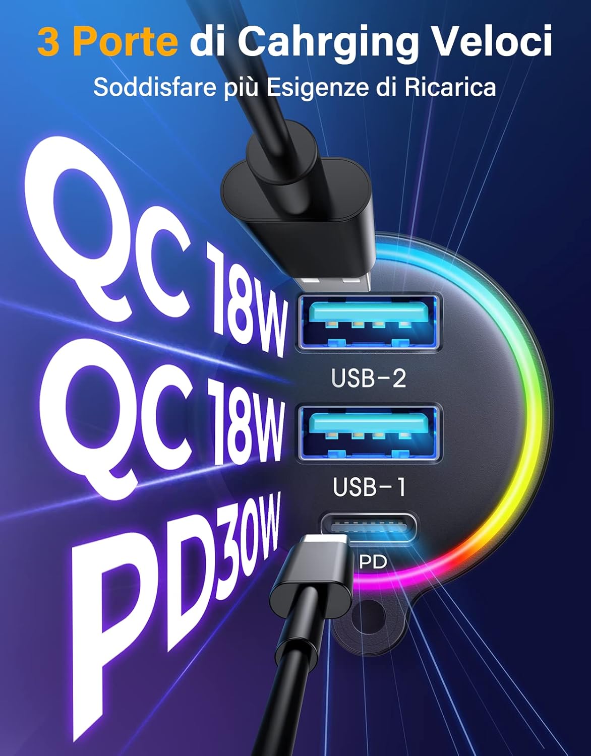 Joyroom Trasmettitore Bluetooth 5.3 Auto 30W PD - immagine 5