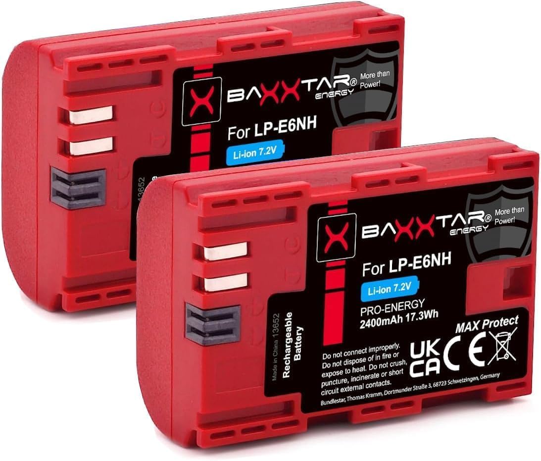 Baxxtar MaxProtect LP-E6NH - 2 Batterie 2400 mAh - immagine 2