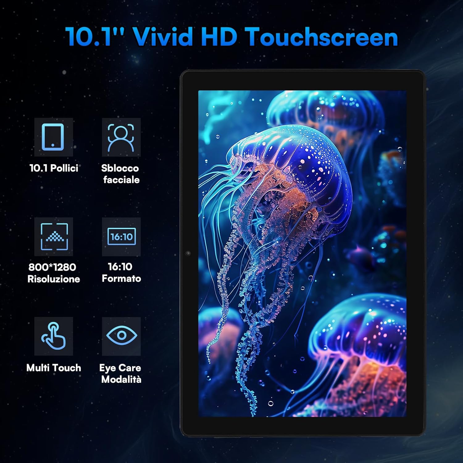 Tablet Android 15 con Tastiera 10 Pollici, Nero - immagine 4