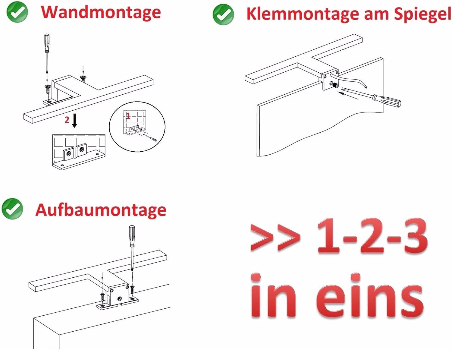 Lampada LED da Bagno per Specchio e Armadi - immagine 4