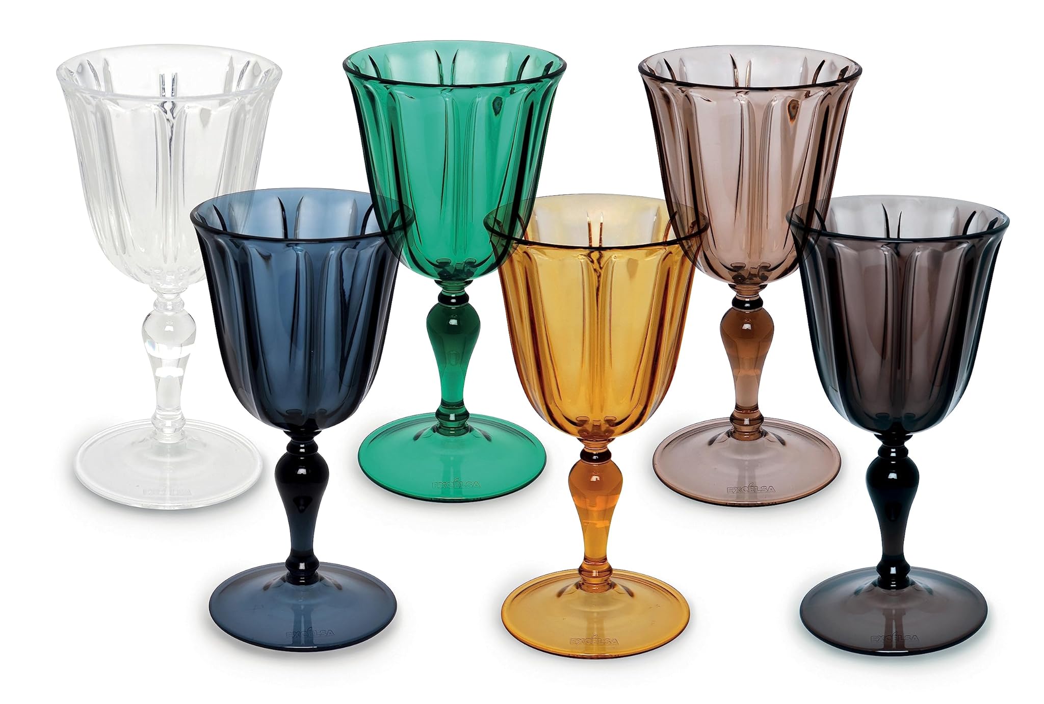 Excelsa 49218 Country Chic Set 6 Calici, Multicolore