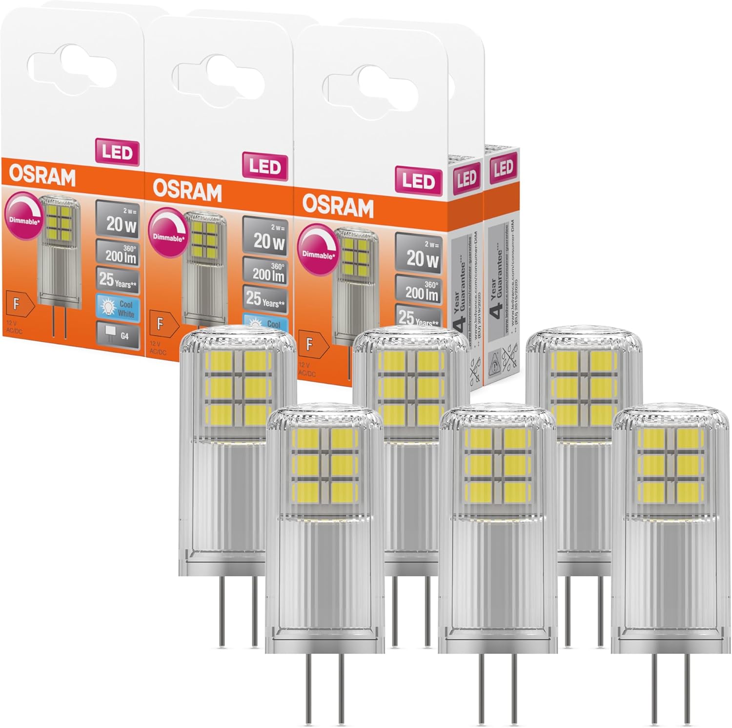 Osram SPECIAL PIN CL 20 LED G4 Dimmbar 2W 4000K - 6-Pack