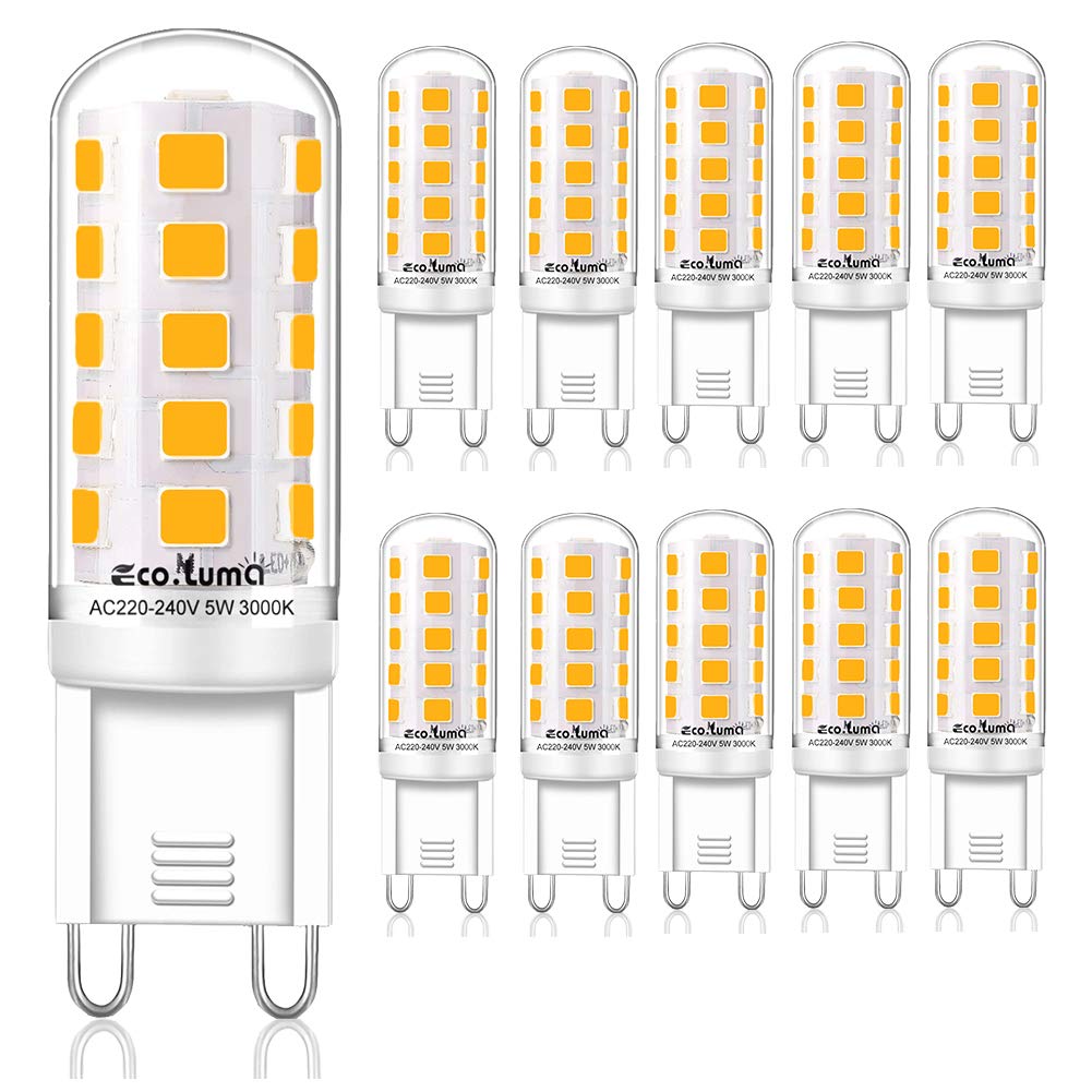 Eco.luma Lampadine LED G9 Bianco Caldo 3000K (10 Pack)