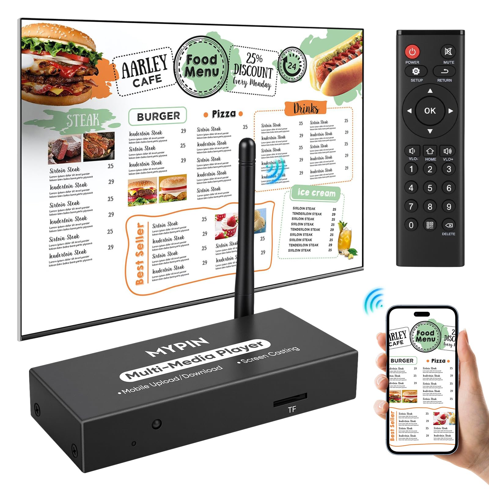 Lettore Multimediale Pubblicitario Wireless per TV