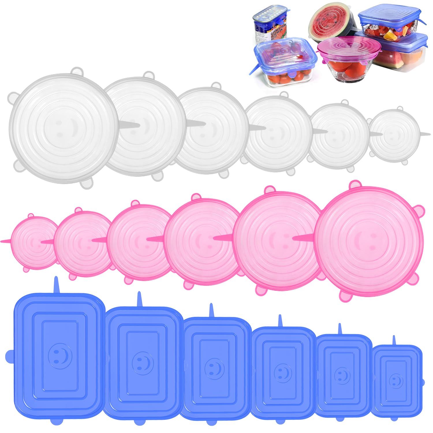 Dgn 18 Pezzi Coperchi in Silicone Estensibile