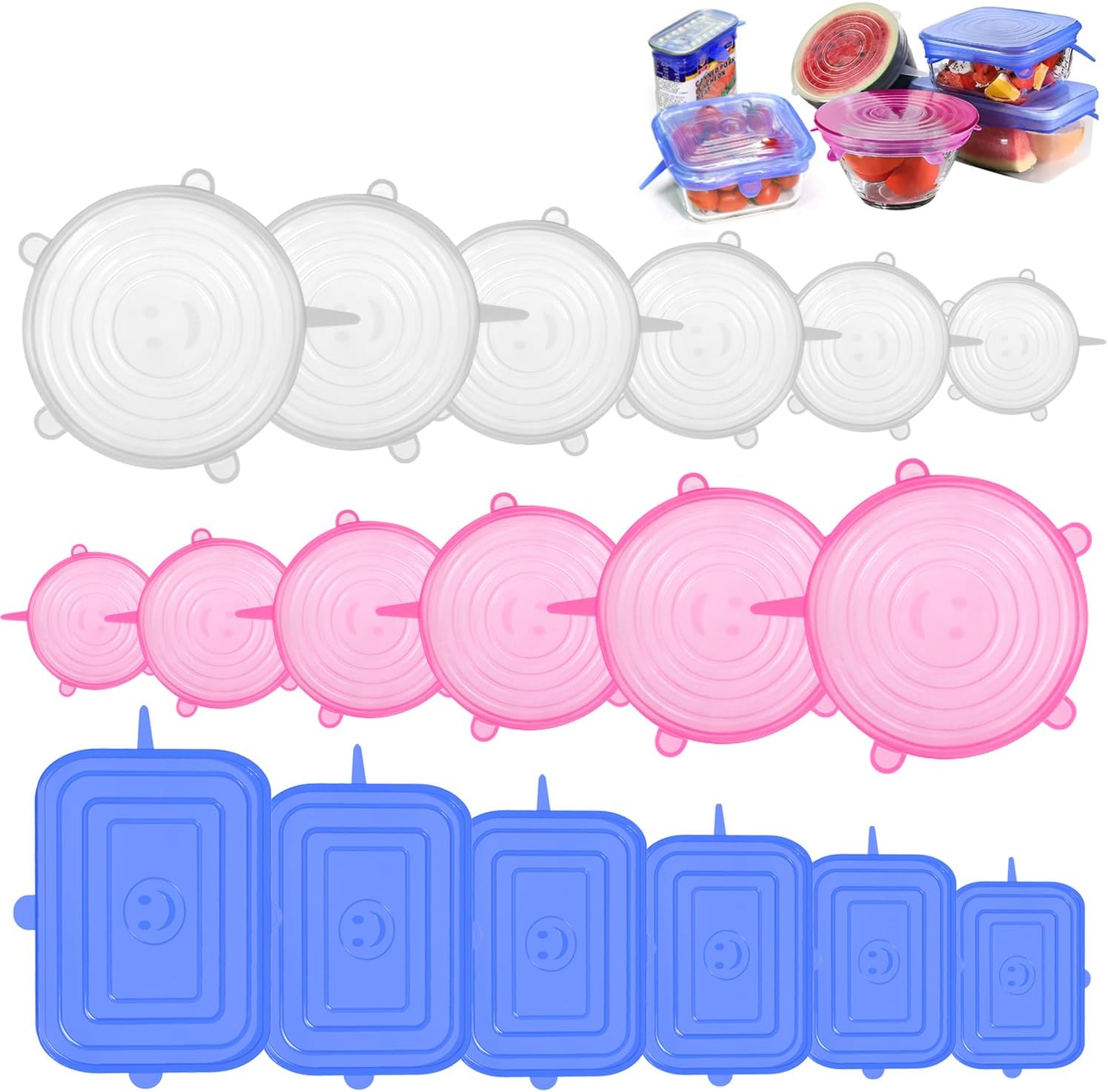 Dgn 18 Pezzi Coperchi in Silicone Estensibile - immagine 1