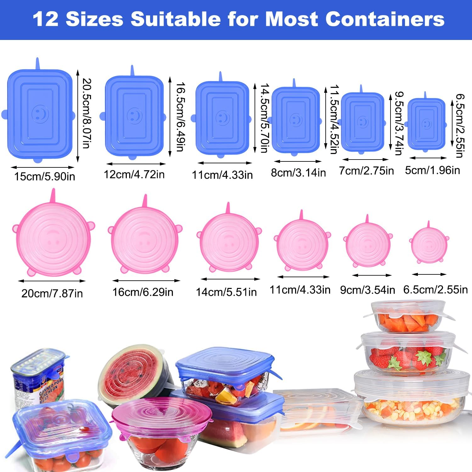 Dgn 18 Pezzi Coperchi in Silicone Estensibile - immagine 2