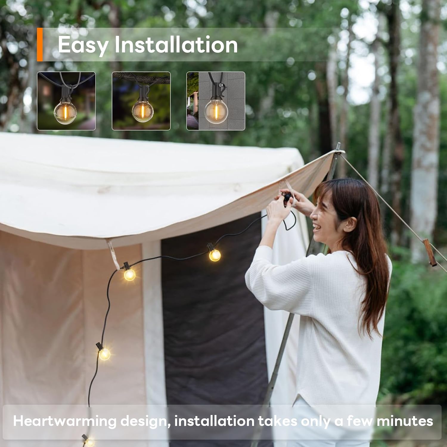 Fansanmy Catena Luminosa Esterno 45,7M con 75+2 Lampadine - immagine 6