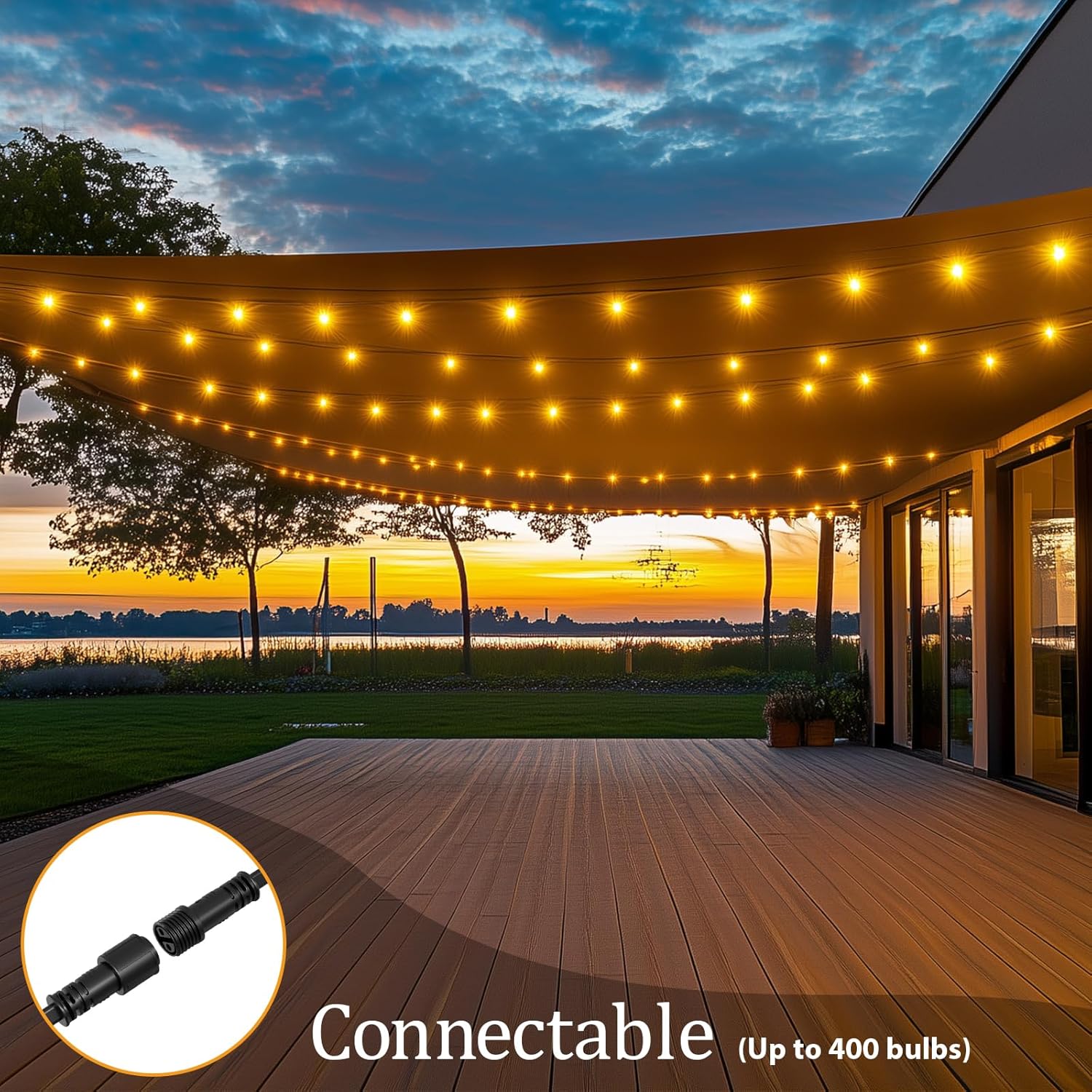 Fansanmy Catena Luminosa Esterno 45,7M con 75+2 Lampadine - immagine 7