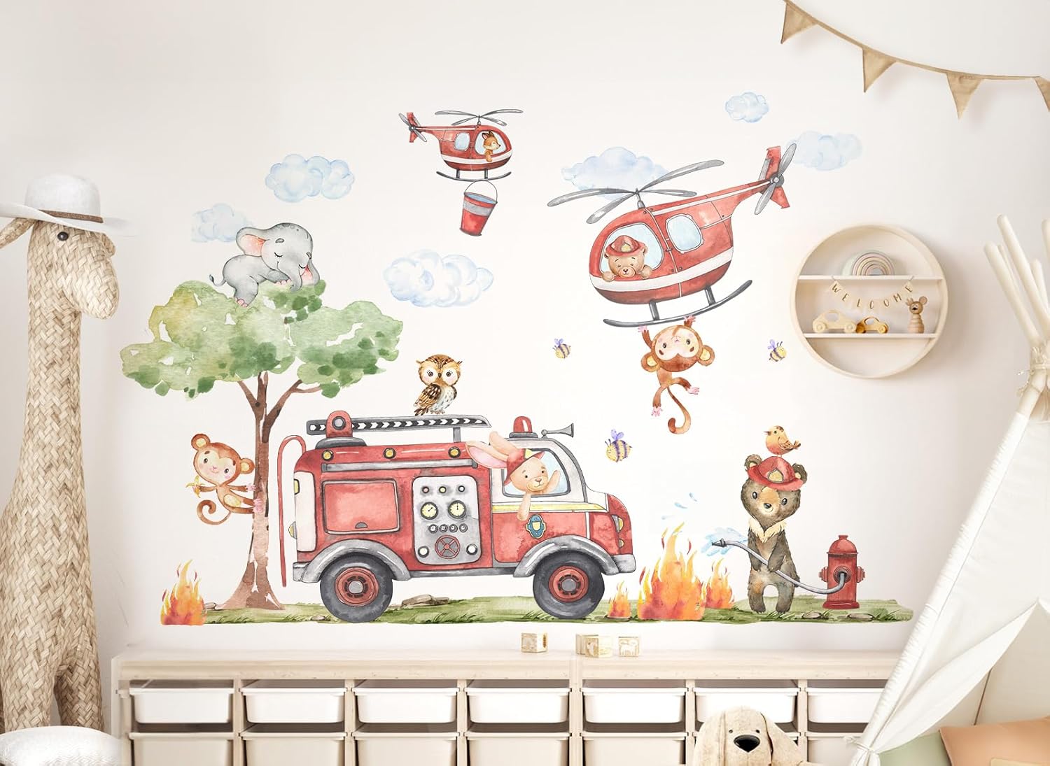 Deko Kinderzimmer Adesivo da Parete Vigili del Fuoco - immagine 2