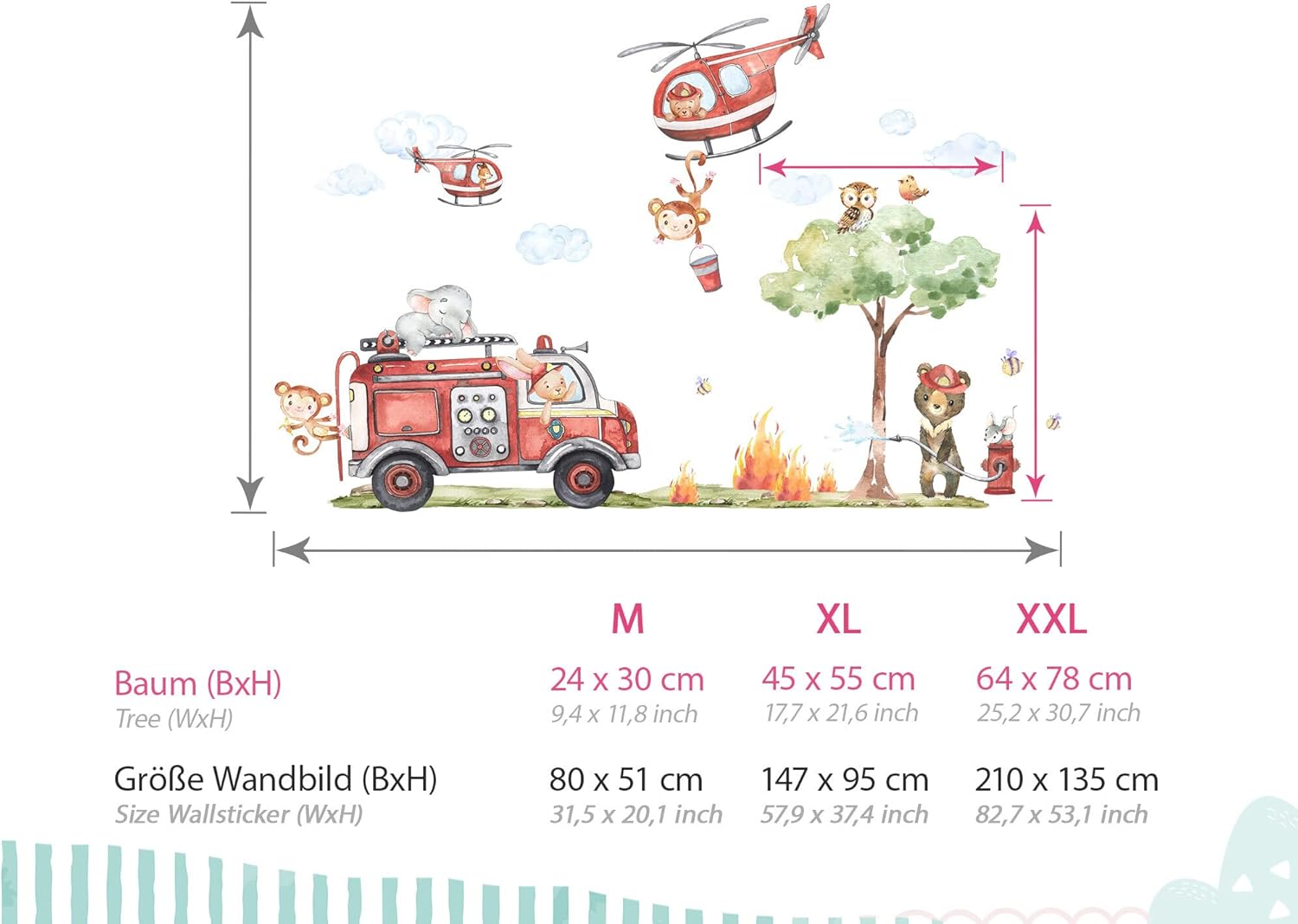 Deko Kinderzimmer Adesivo da Parete Vigili del Fuoco - immagine 3