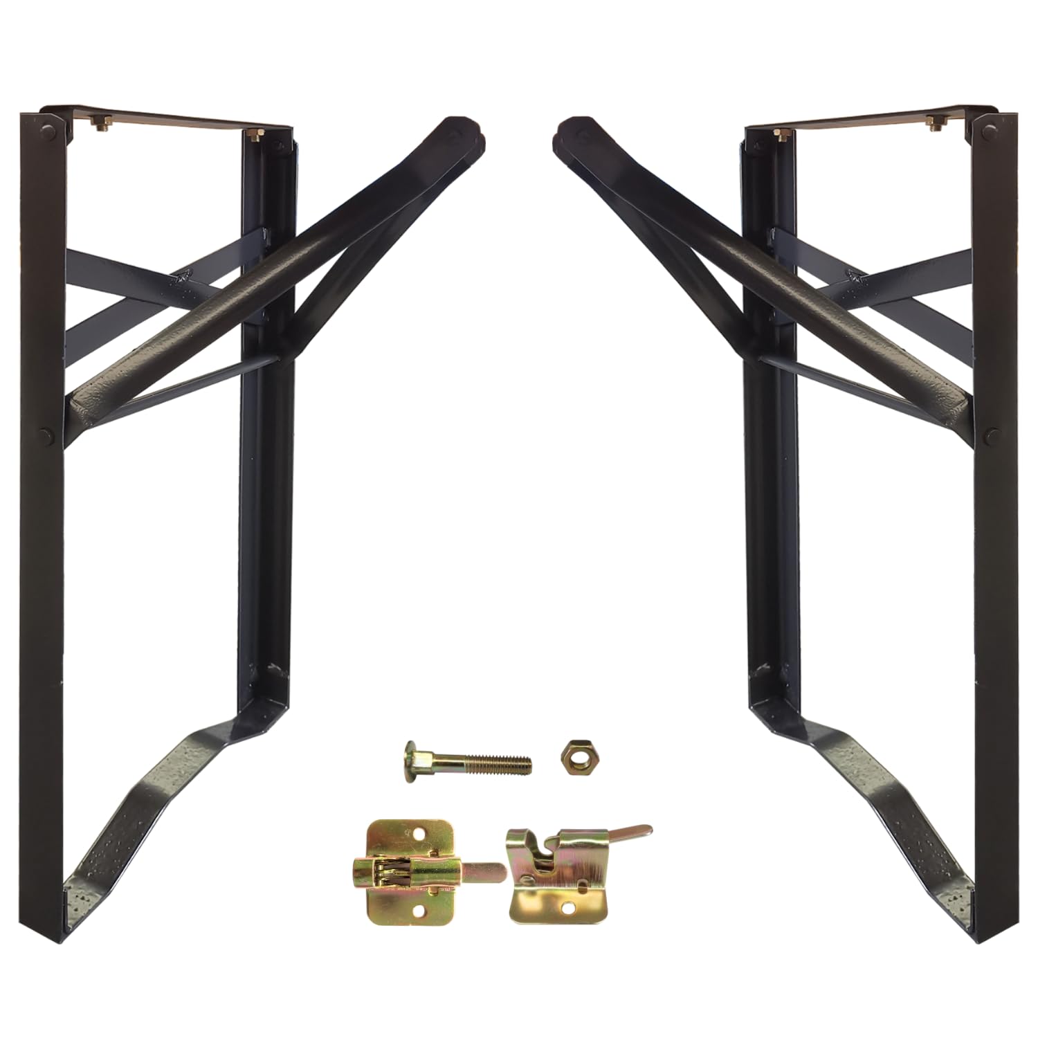 Vigormat Gambe di Ricambio per Panca Birreria, Set Nero