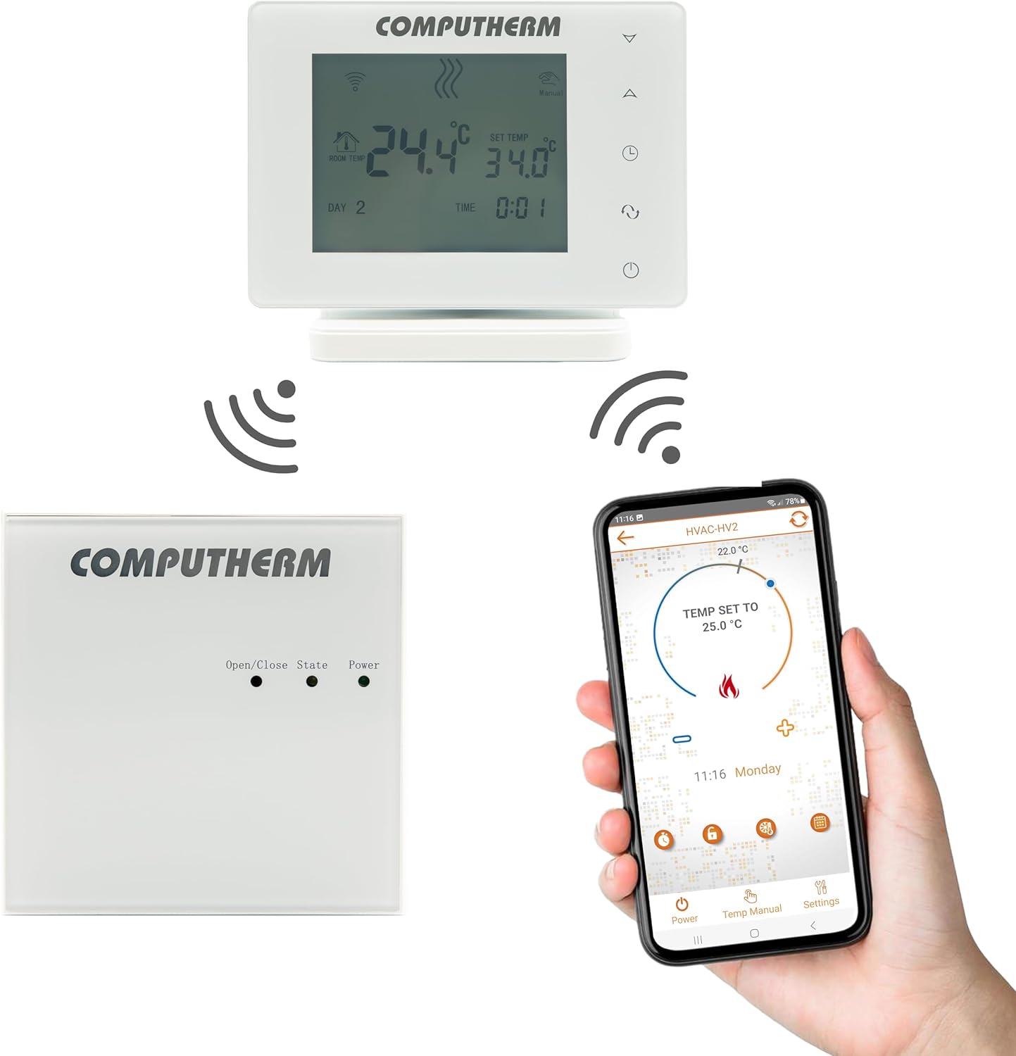 COMPUTHERM Set di termostato wireless E400RF Wi-Fi - immagine 1