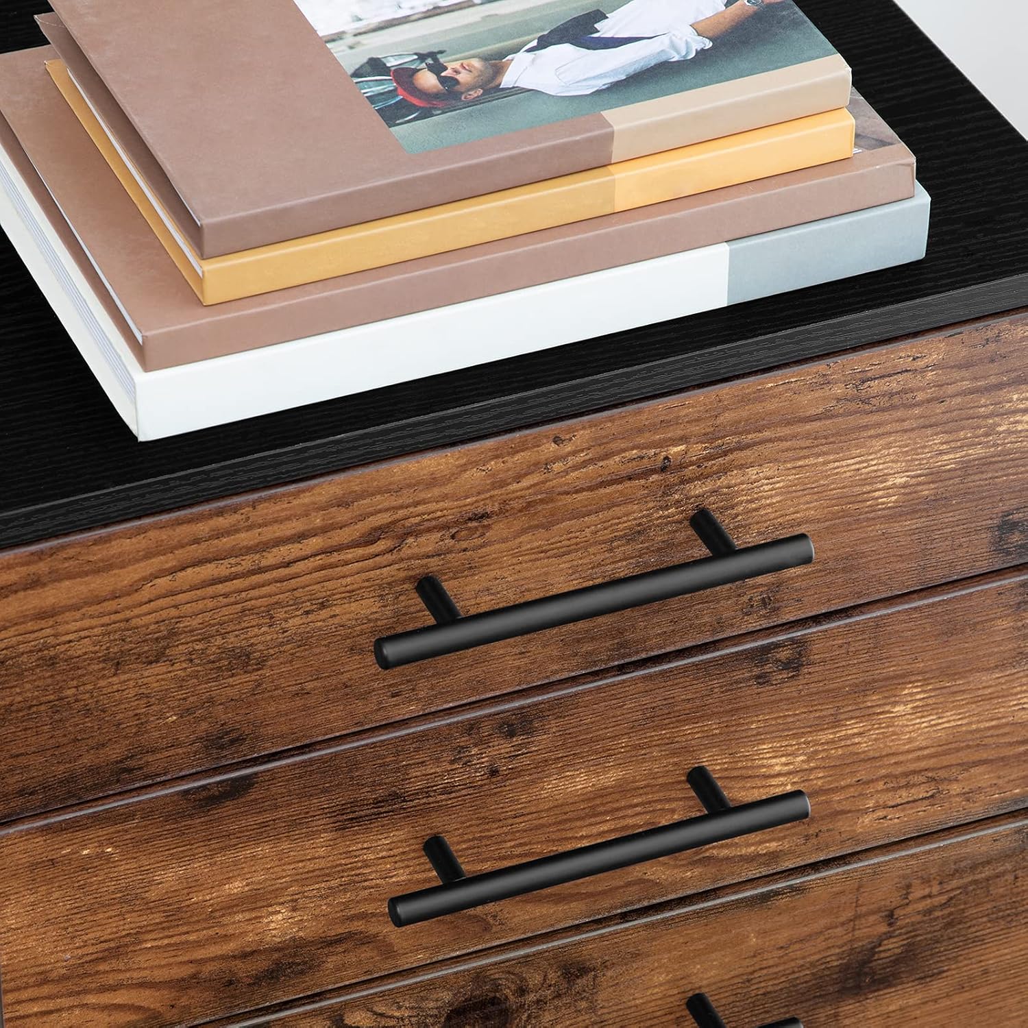 Hoobro Schedario da Ufficio 3 Cassetti, Marrone Vintage - immagine 8