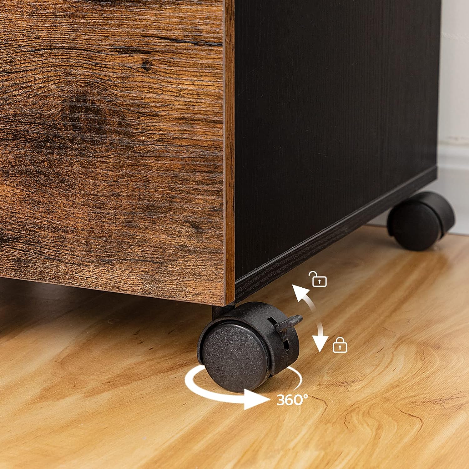 Hoobro Schedario da Ufficio 3 Cassetti, Marrone Vintage - immagine 9