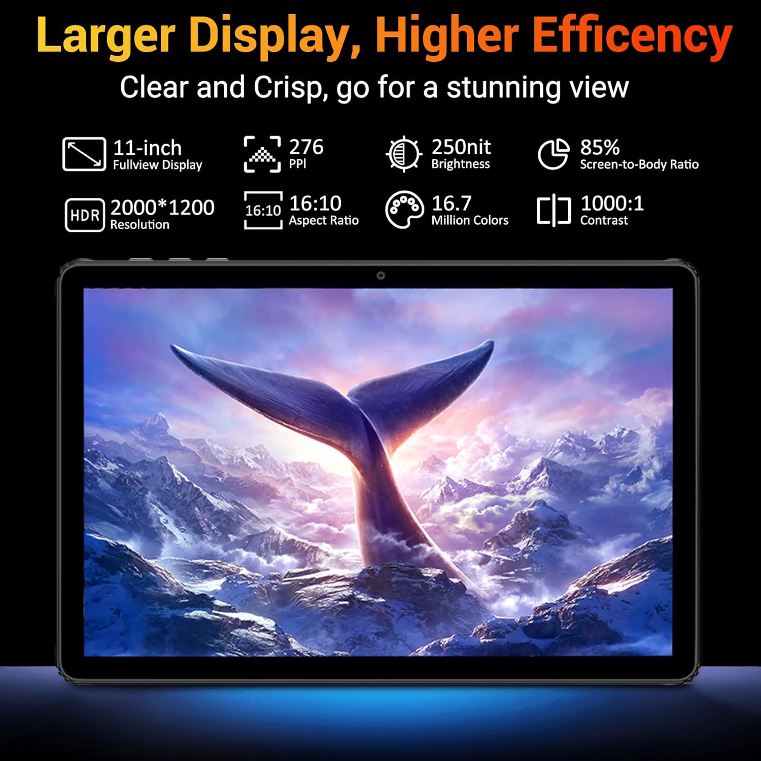 Tablet 11 Pollici Android 15 Octa-Core 2K, Gris - immagine 4