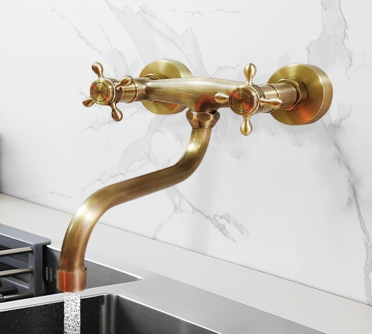 Kopyfantap Rubinetto Cucina a Muro Antico Girevole 360°