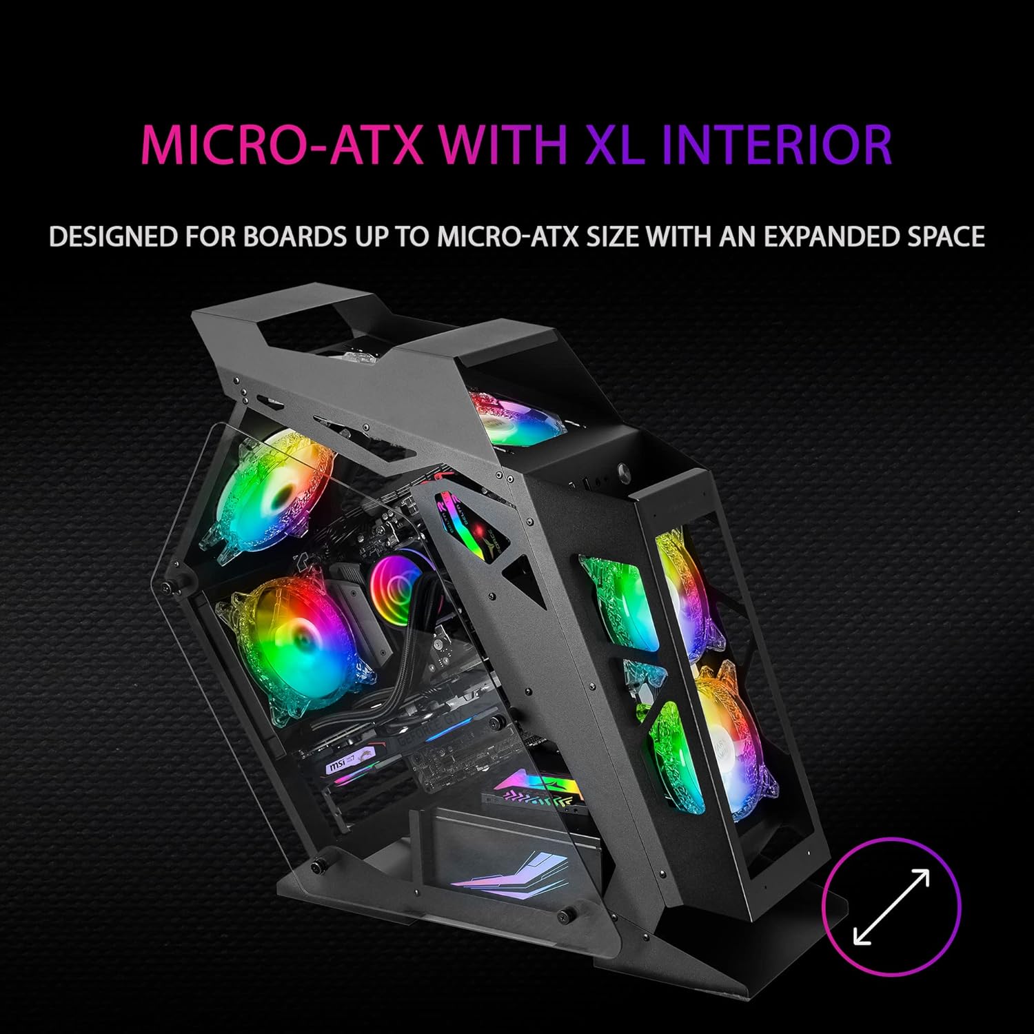 Mars Gaming MC61 Nero - Case PC Gaming Micro-ATX - immagine 6