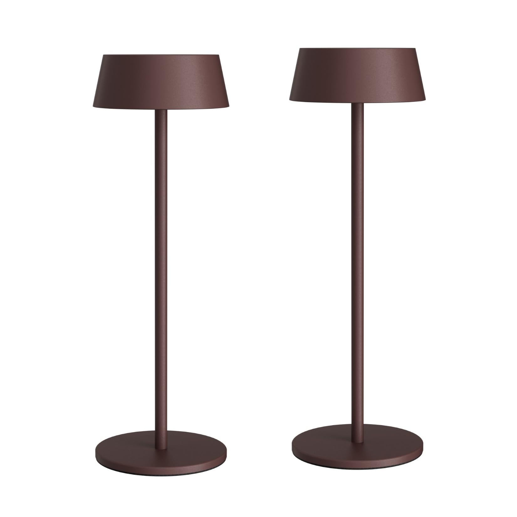 K-Bright 2 Pezzi Lampada da Tavolo Wireless 3000K, Bronzo